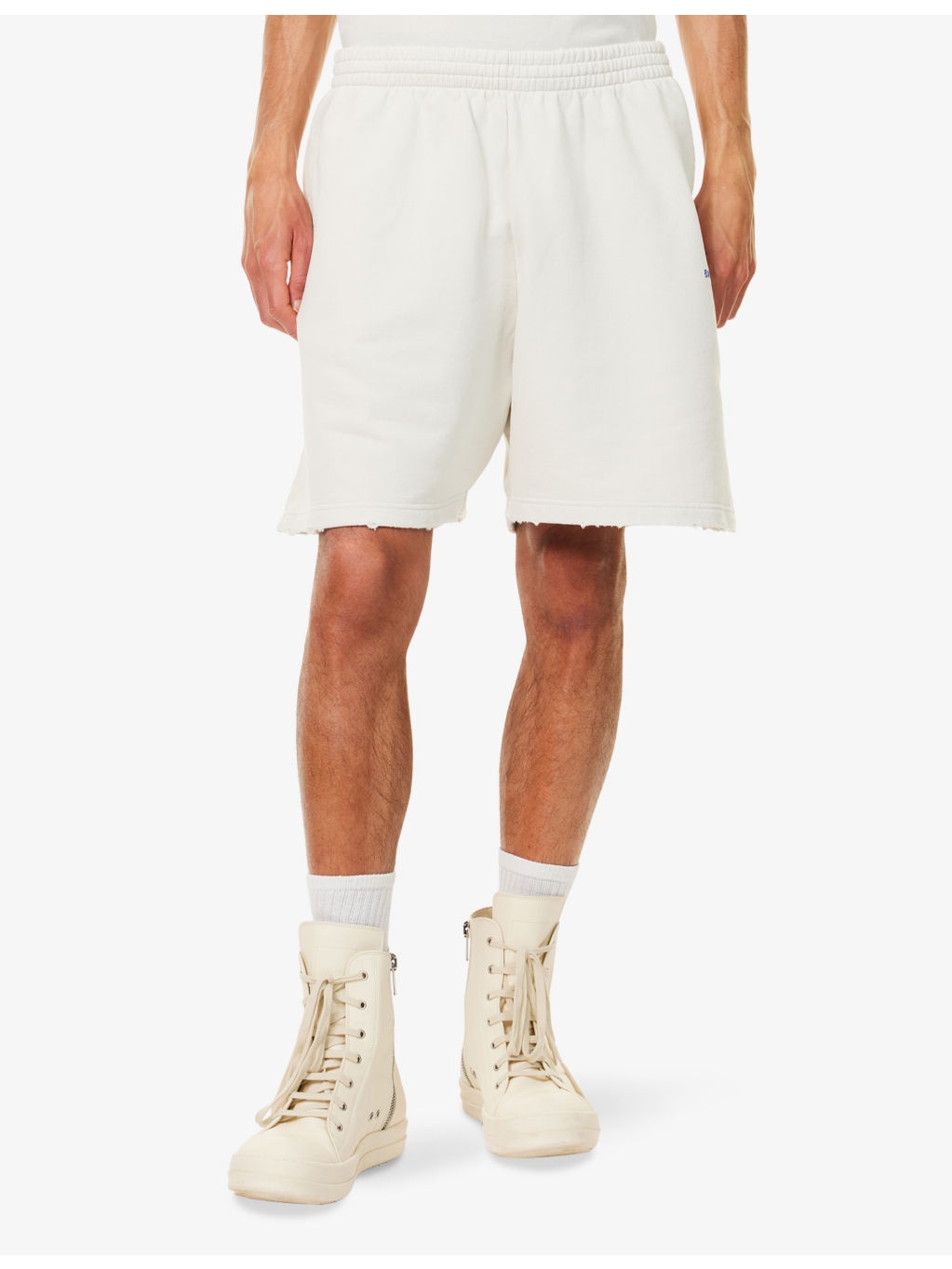 Embroidered-Logo Relaxed-Fit Cotton-Jersey Shorts - 3
