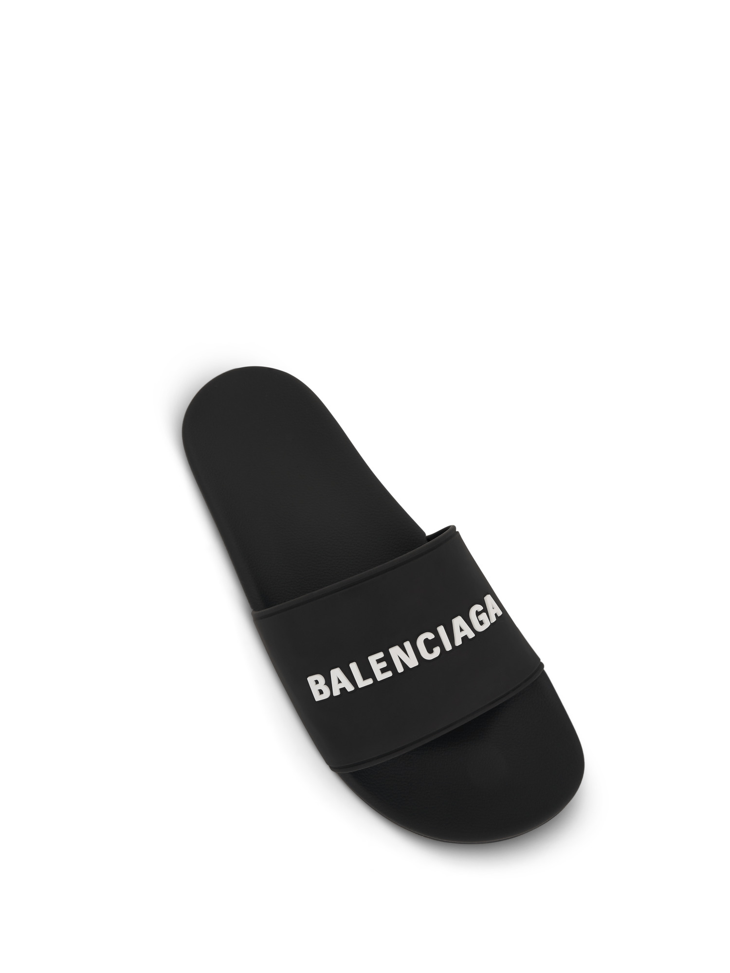 3D Logo Rubber Pool Slide Sandal in Black/White - 4