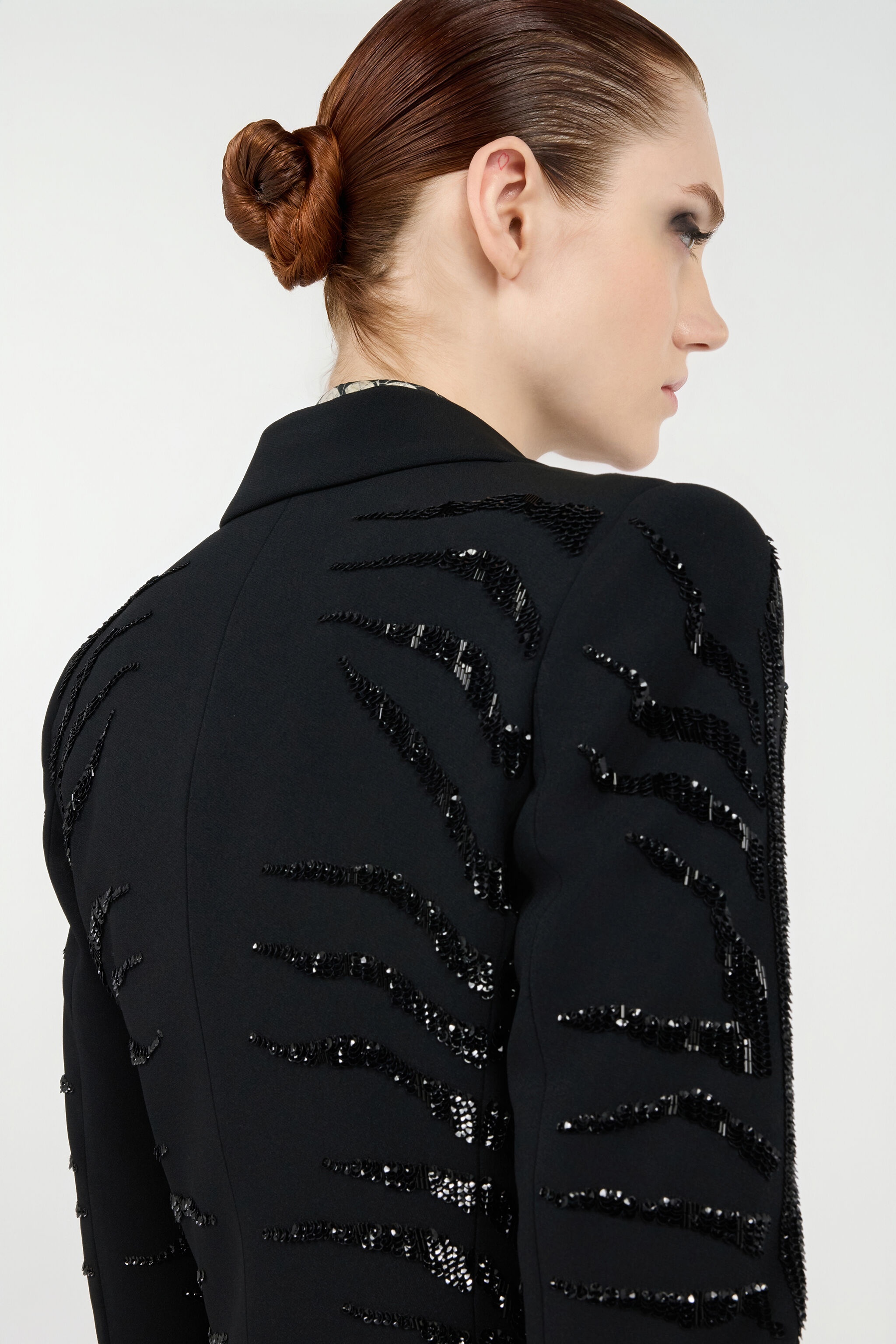 Black Jacket with Zebra Sequin Pattern - 6