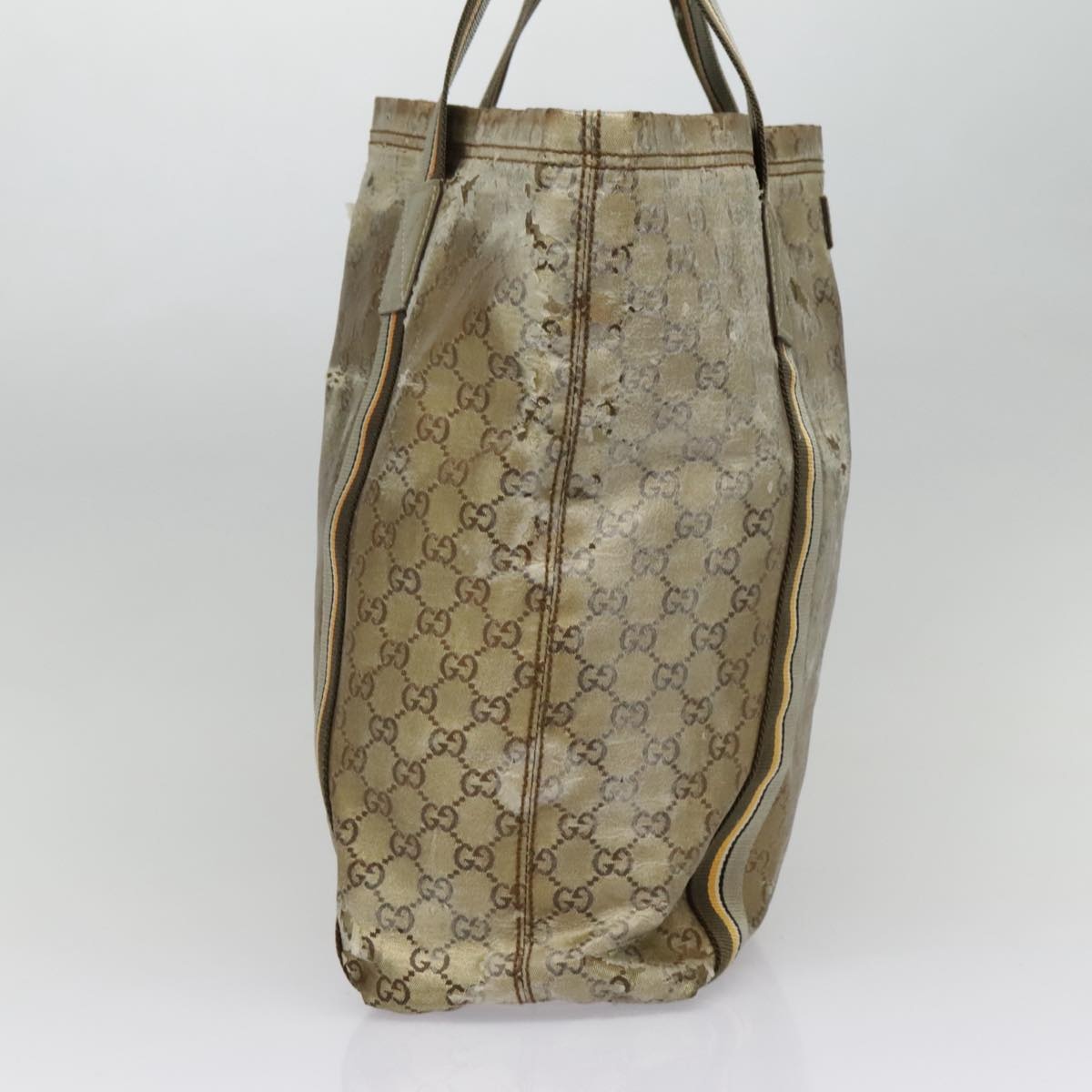 GUCCI GG Canvas Sherry Line Tote Bag Coated Canvas Gold Orange - 9
