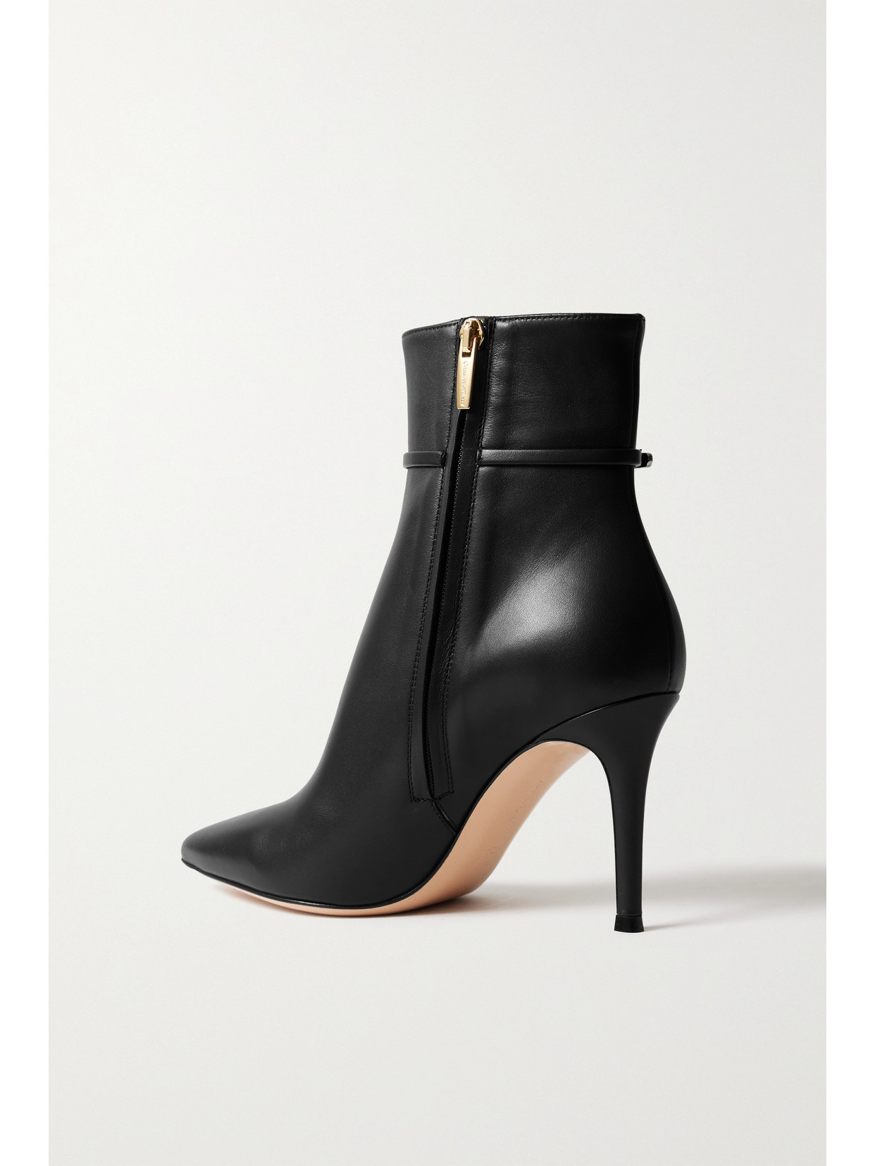 Vitello Glove 85 Embellished Leather Ankle Boots - 3
