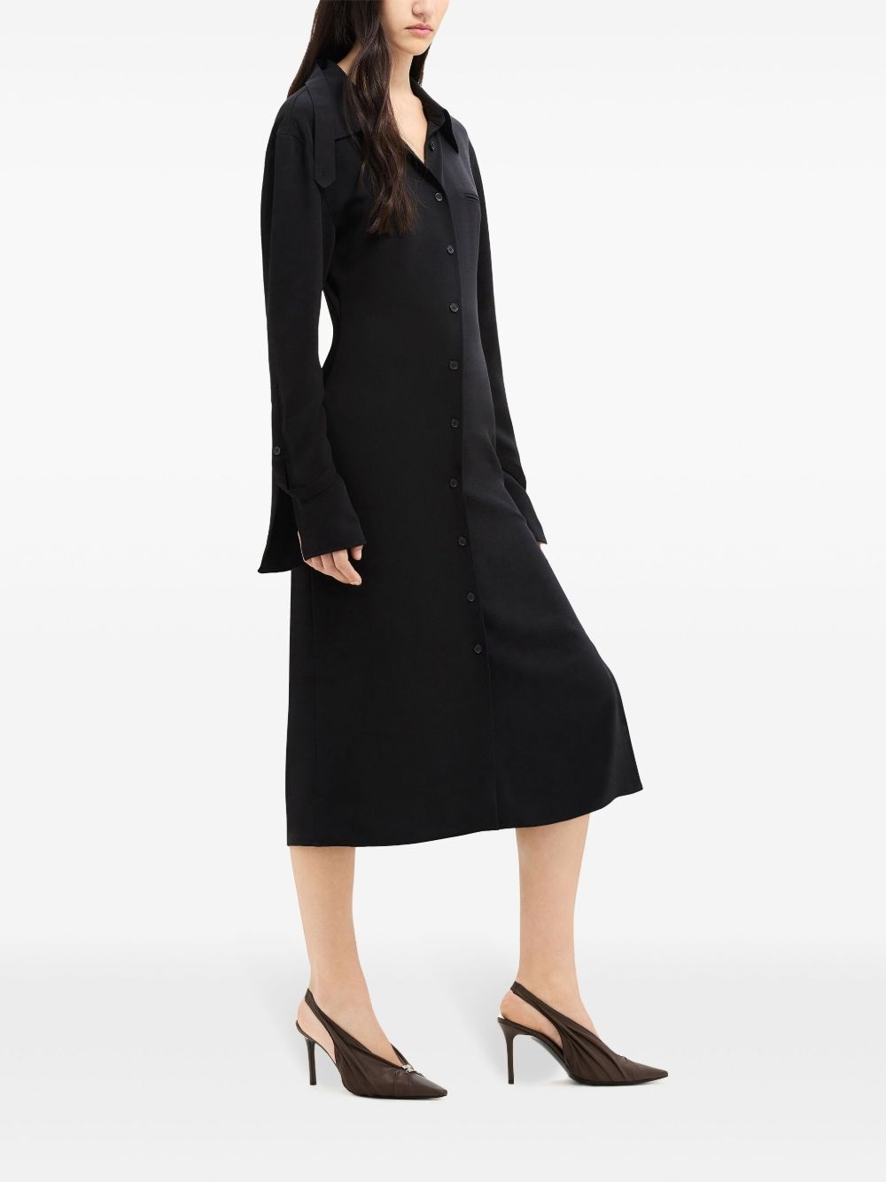 modular crepe shirt dress - 3