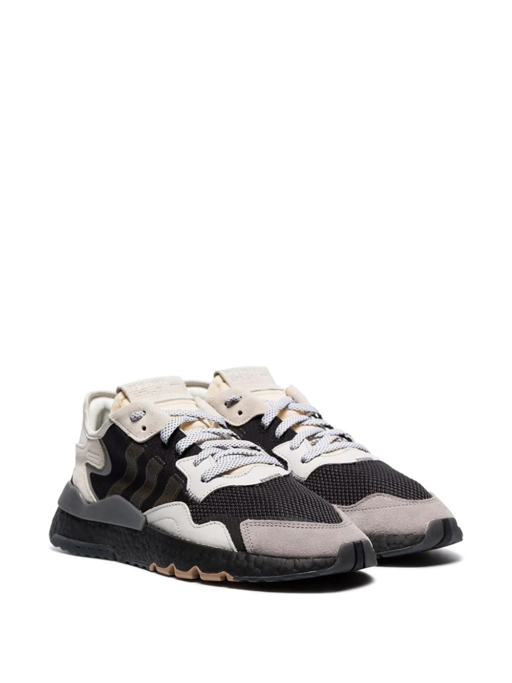 black, white and grey nite jogger leather sneakers - 3