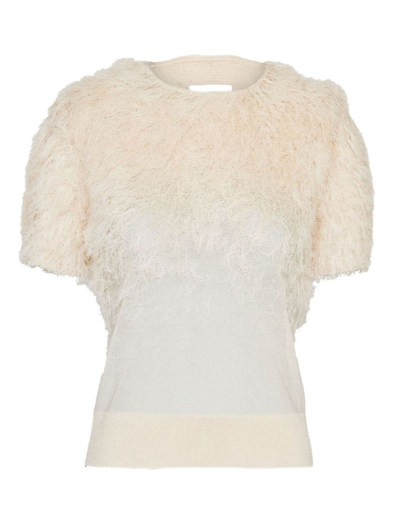 fluffy crew-neck top 1