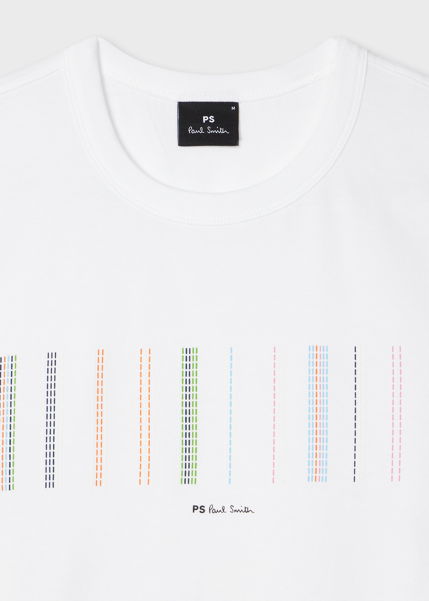 White 'Stitch Stripe' Print T-Shirt - 2
