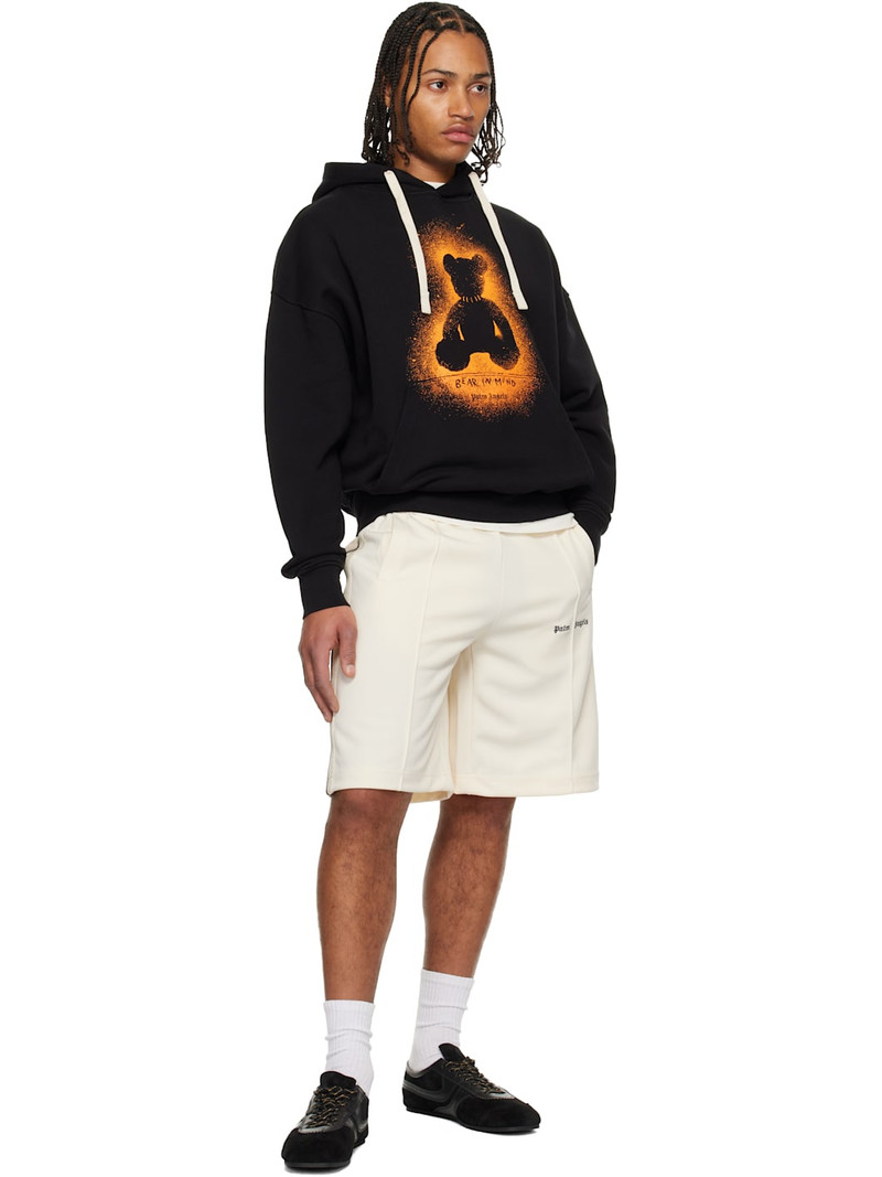 Palm Angels Black Spray Bear Loose Hoodie outlook