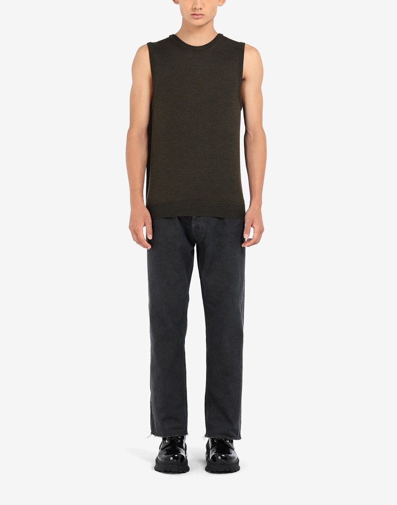 Maison Margiela Scarf sleeveless wool sweater outlook