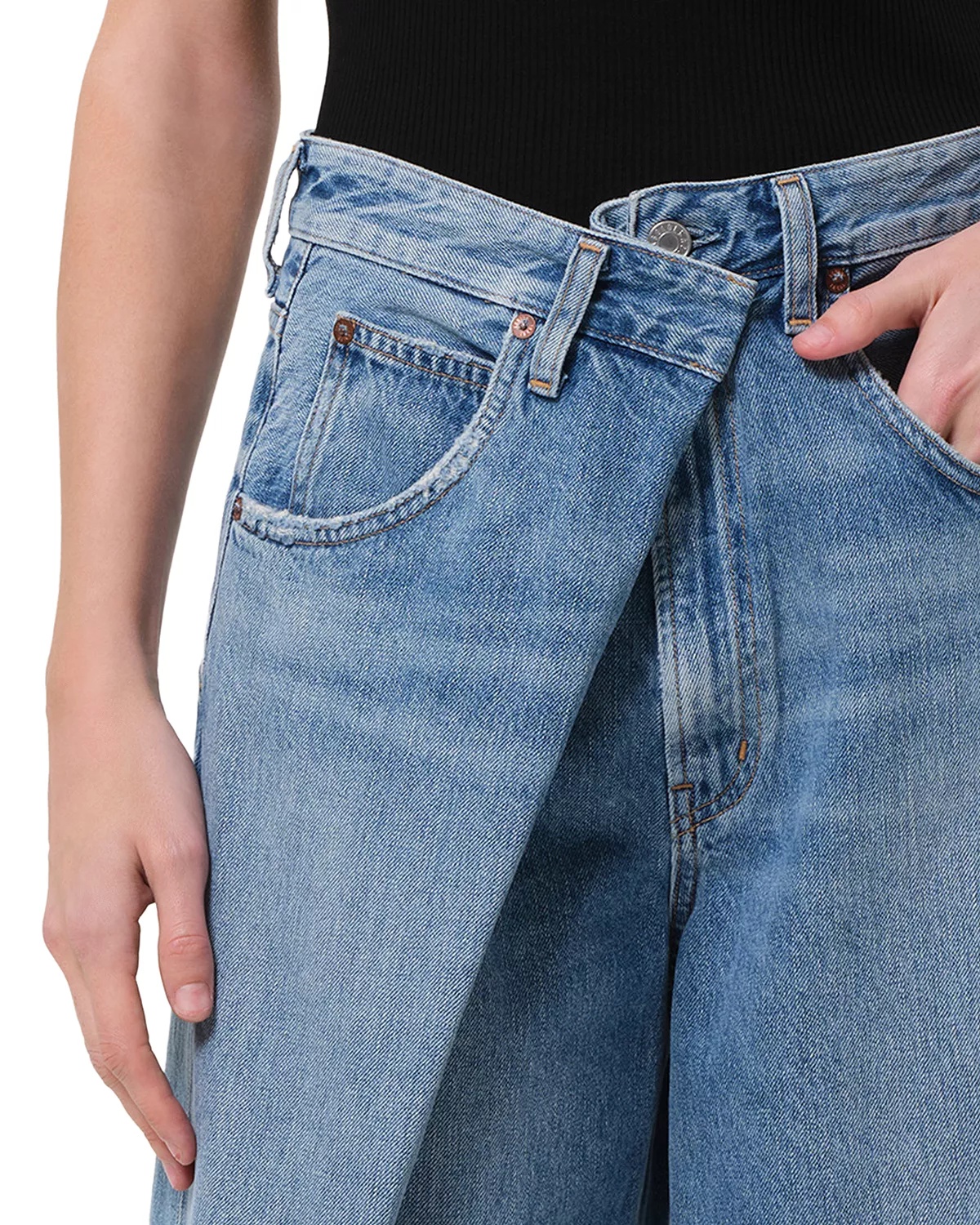 Vana Fold Wide Leg Jeans in Mantra - 6
