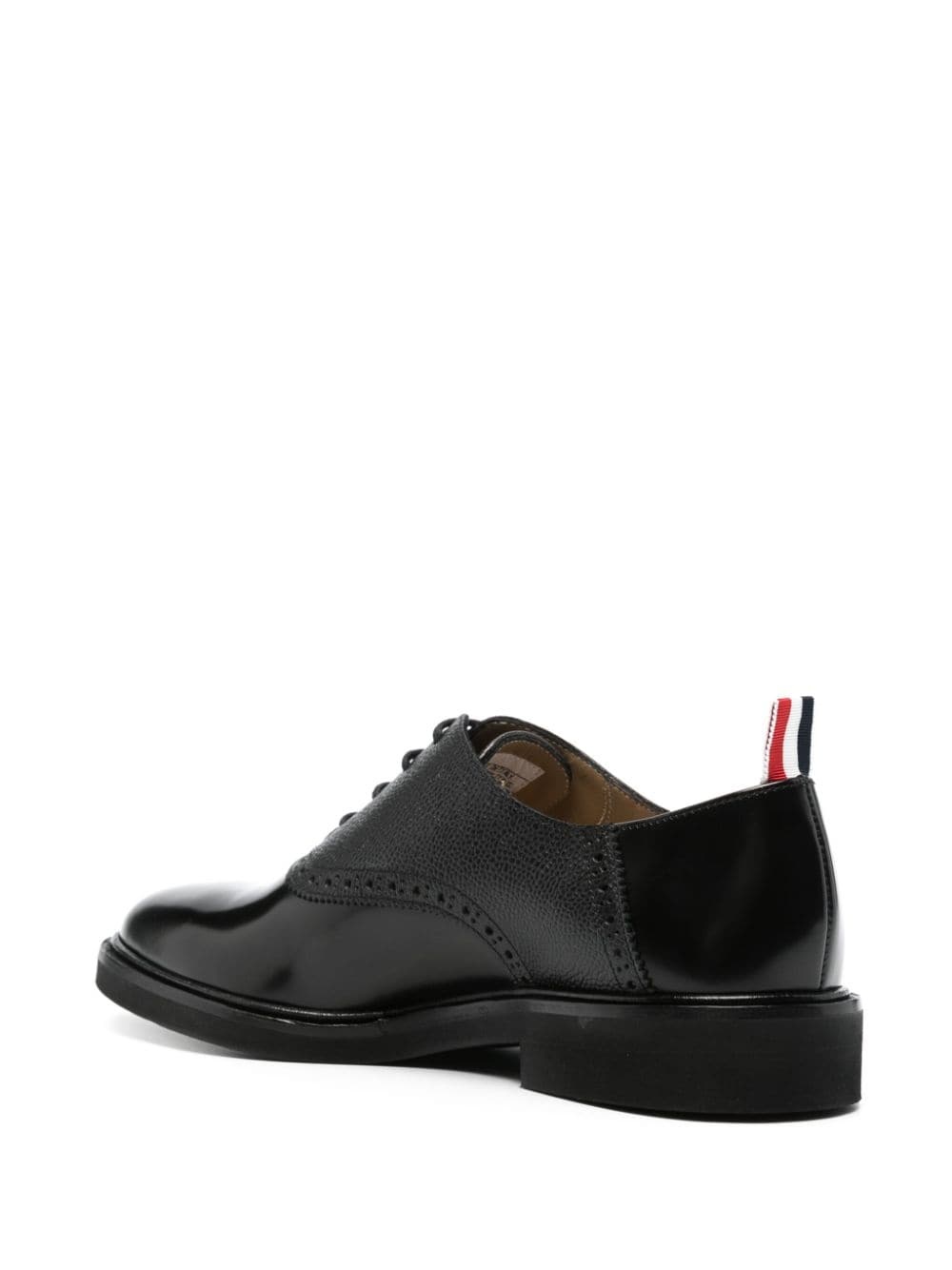 logo-tag leather brogues - 3