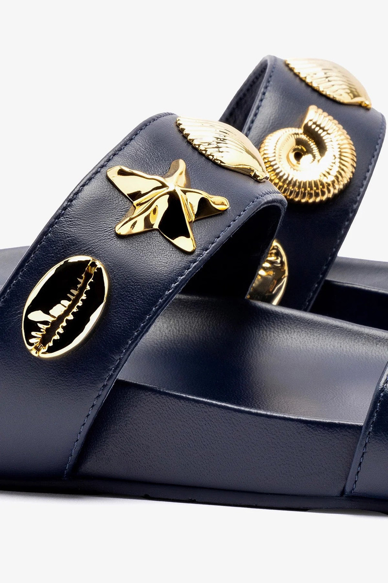 Madison Slide In Navy Leather 4