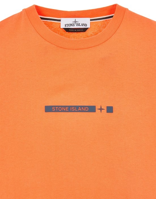 2NS82  COTTON JERSEY 'MICRO GRAPHICS ONE' PRINT_GARMENT DYED ORANGE - 3