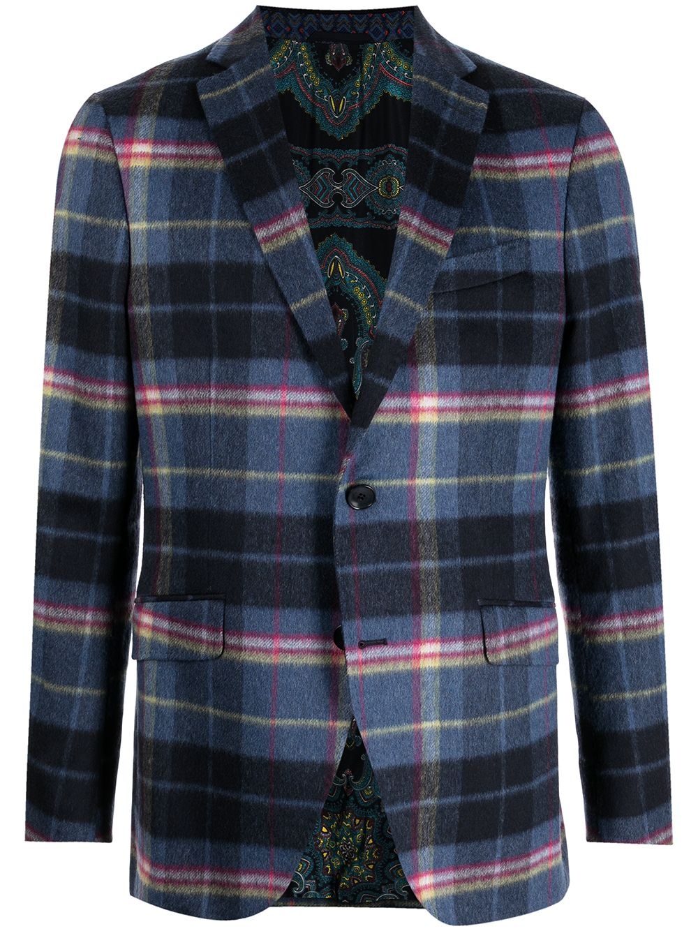 plaid-check blazer - 1