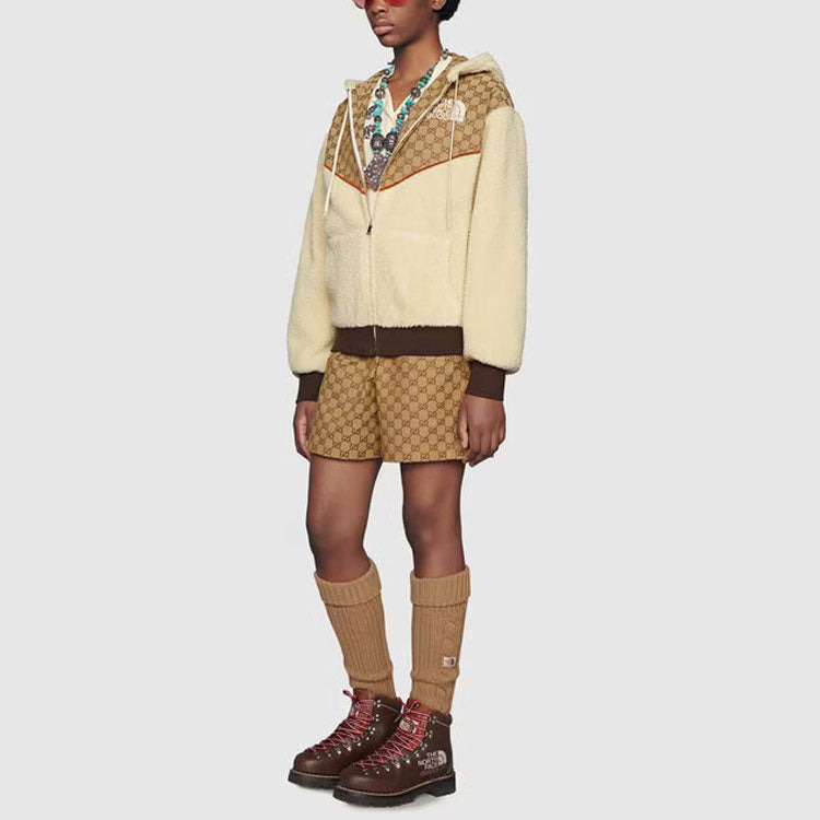 The North Face x Gucci GG Canvas Shearling Jacket 'Beige' 644582-XJC3T-2102 - 5