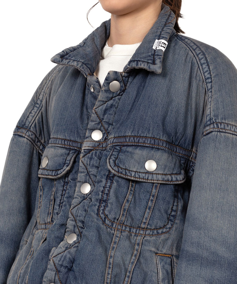 Roll-up Hem Puffer Denim Jacket 15
