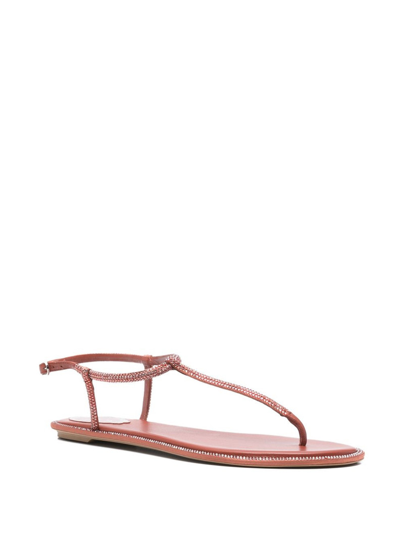 RENE CAOVILLA Diana embellished T-strap sandals outlook