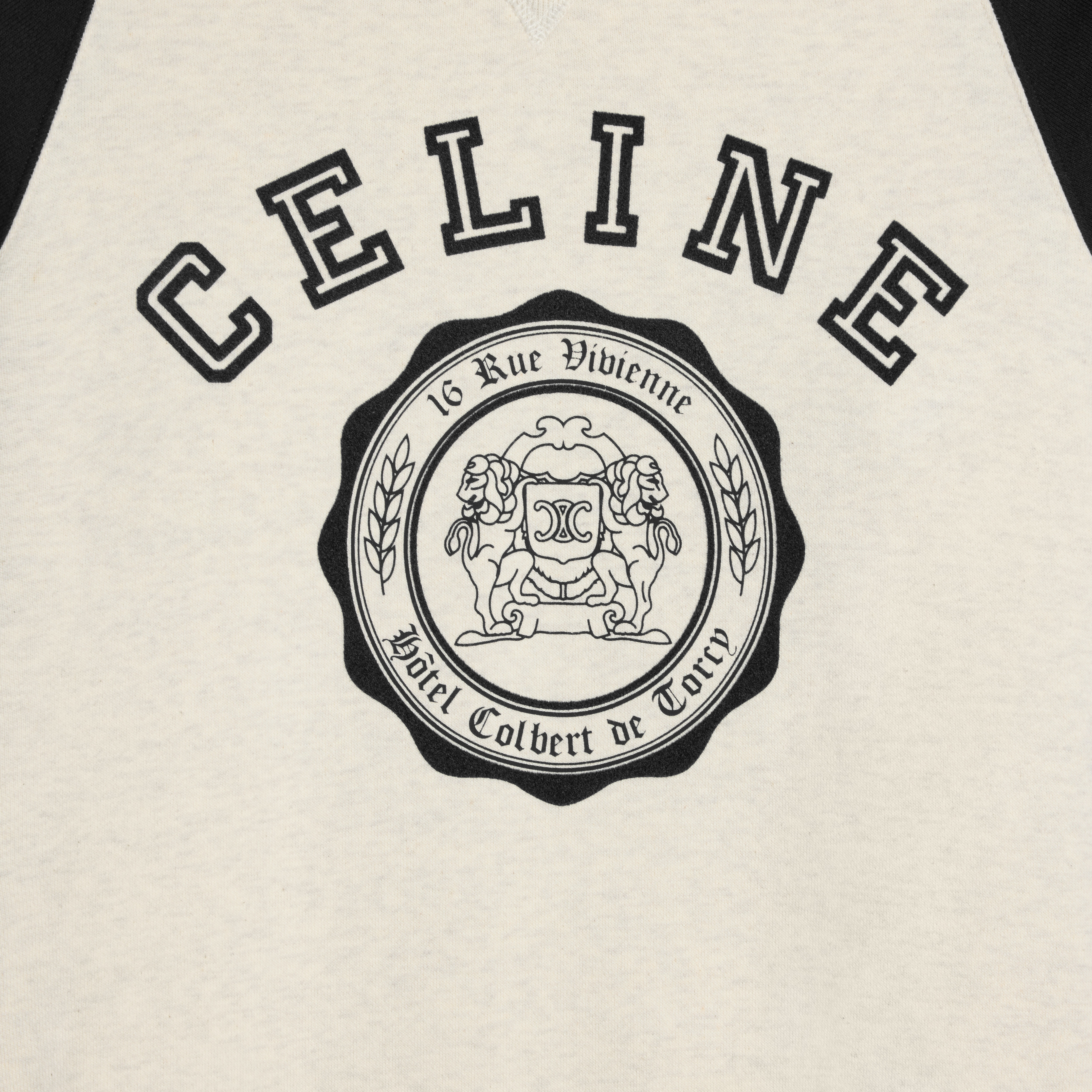 celine blason loose sweatshirt in cotton fleece - 4