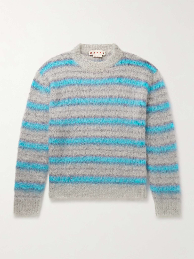 Striped Mohair-Blend Sweater 1