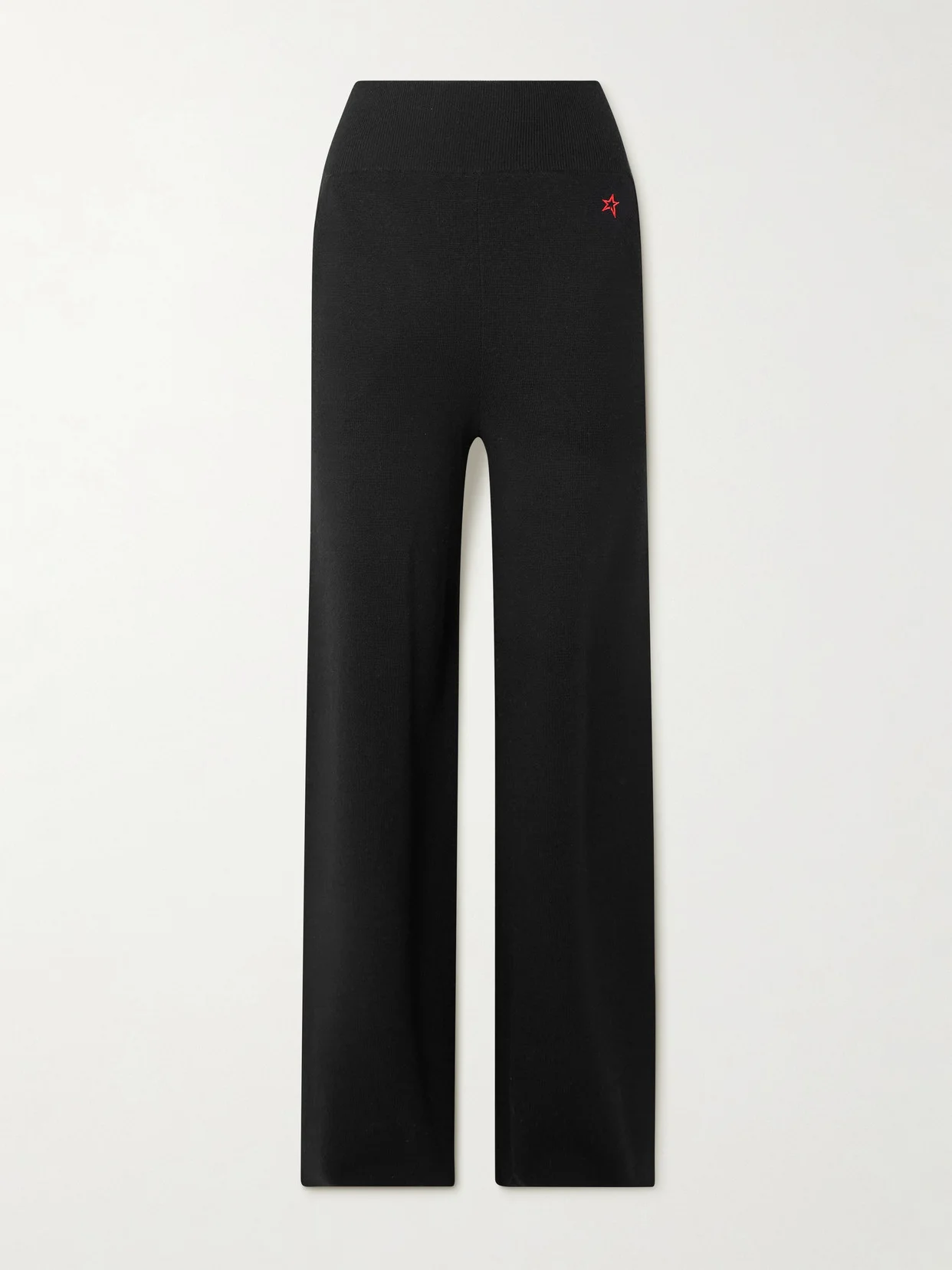 Embroidered Merino Wool Wide-leg Pants - 1