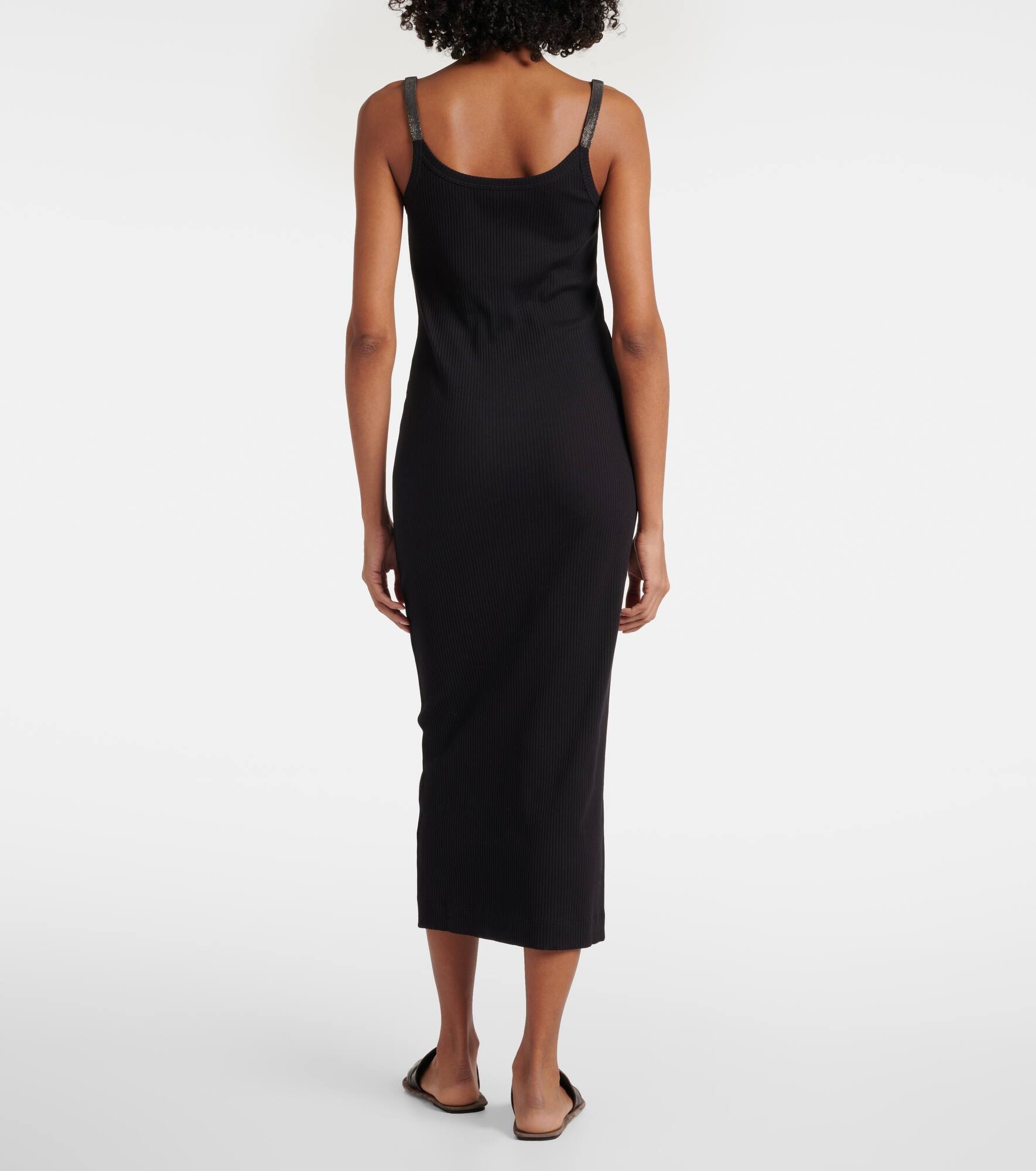 Monili cotton-blend jersey midi dress - 3