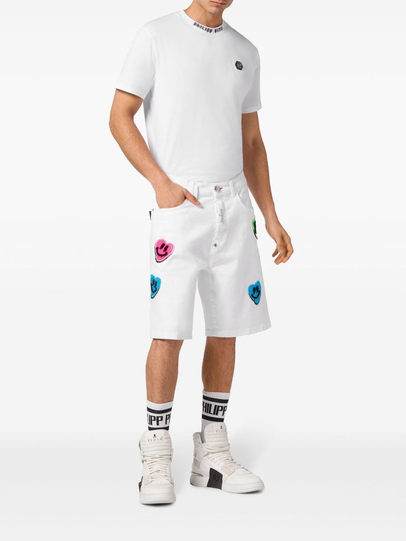 PHILIPP PLEIN Smile Graffiti-print straight-leg shorts outlook