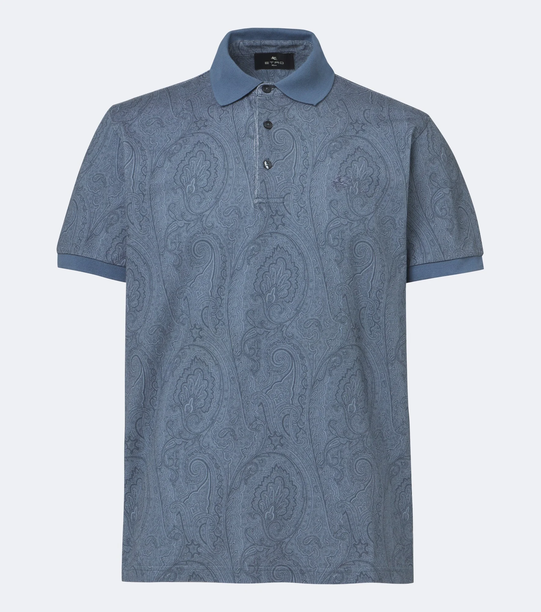 Paisley cotton piqué polo shirt - 1