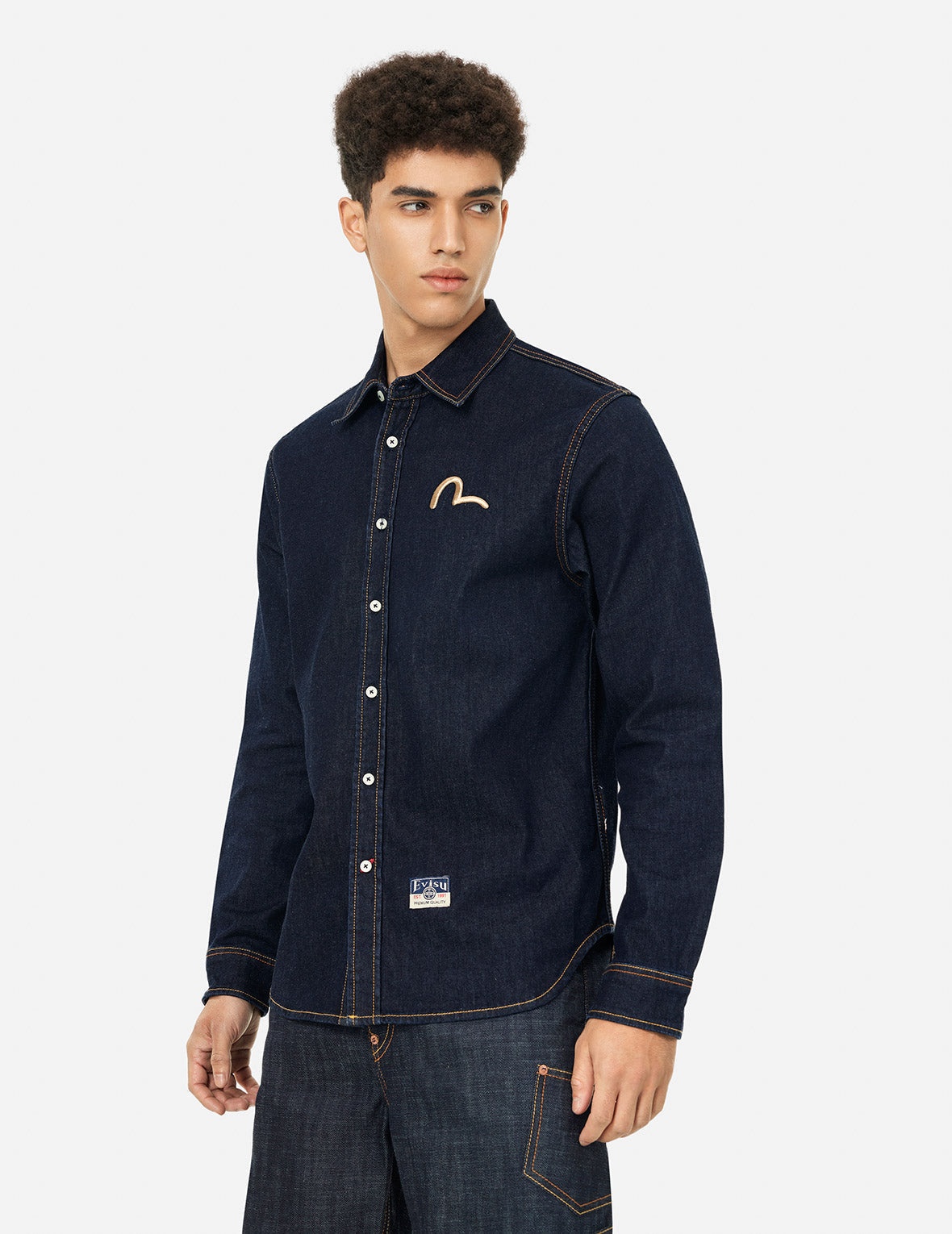 Hakutaku Daicock Printed Regular Fit Denim Shirt - 6