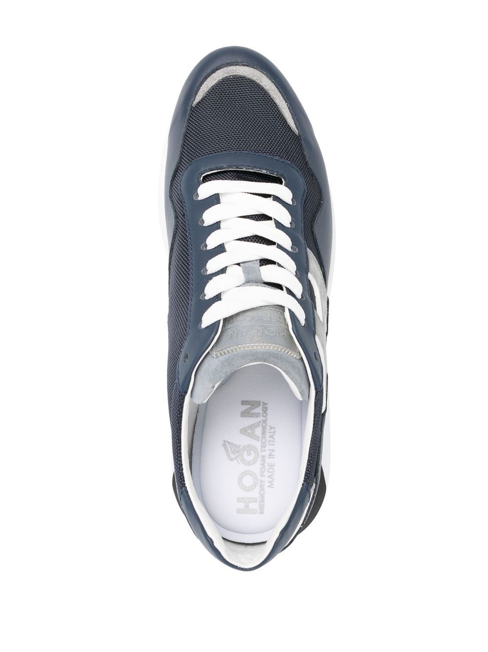 panelled lace-up sneakers - 4