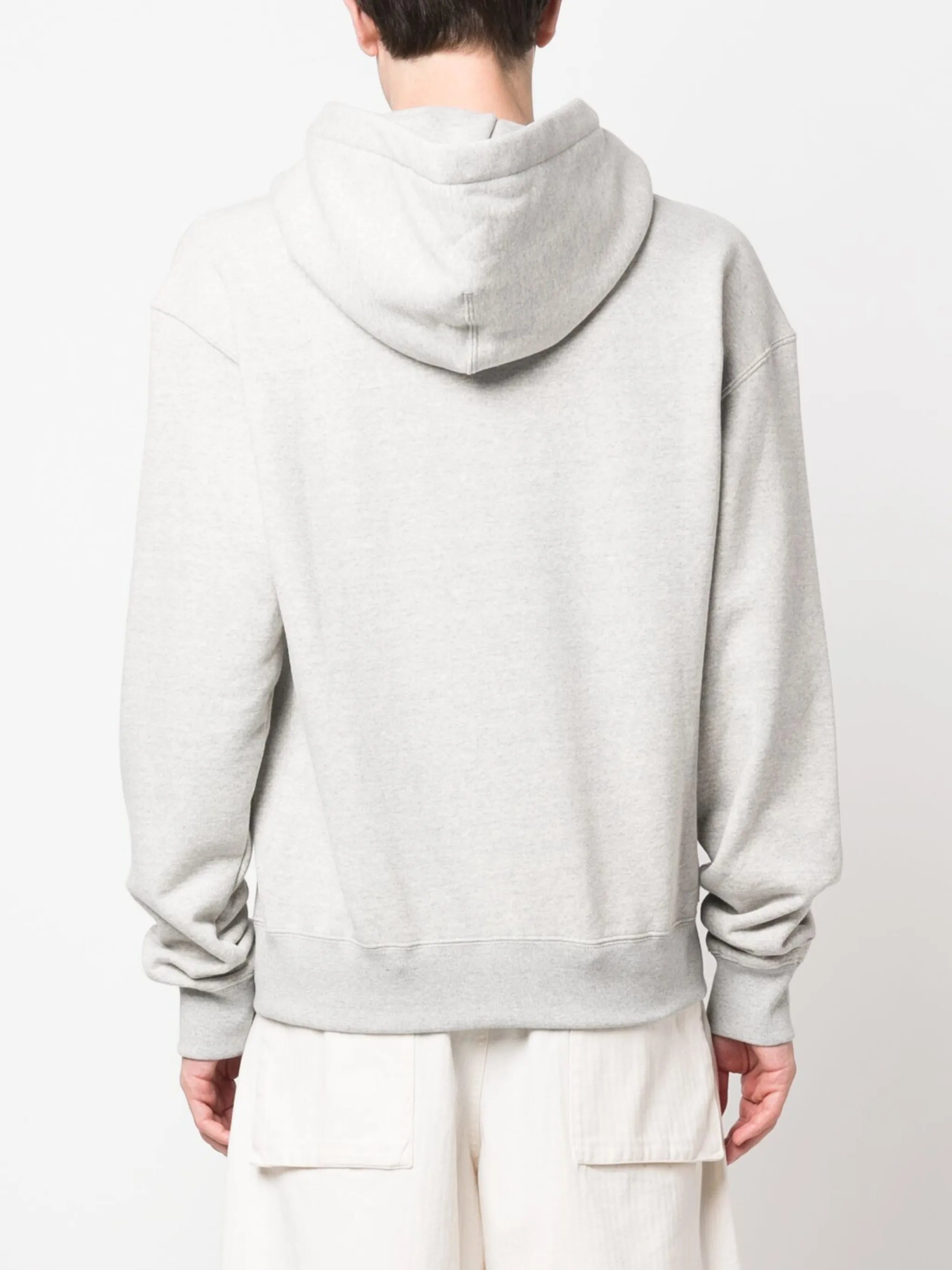 logo-print cotton hoodie - 4