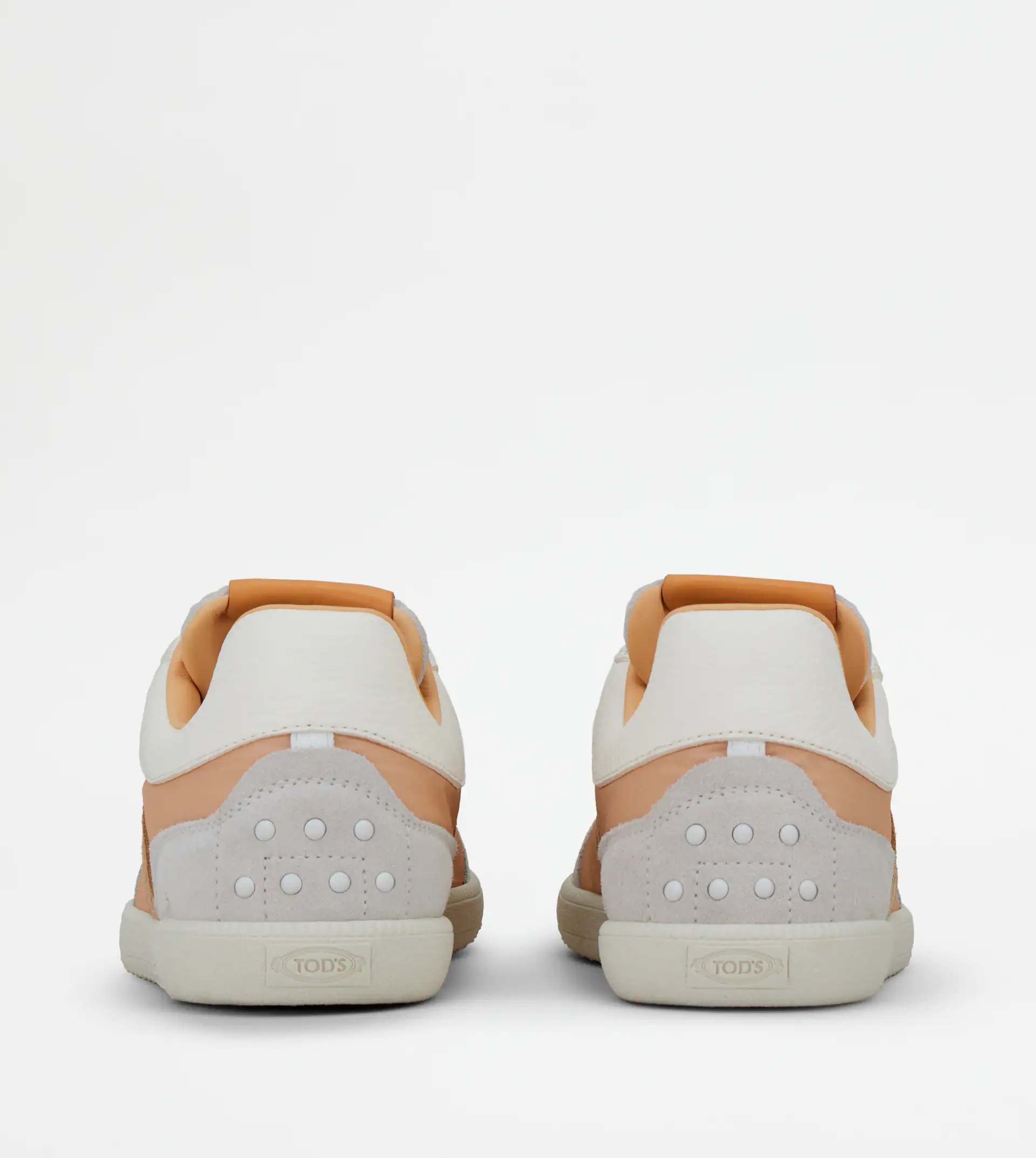 TOD'S TABS SNEAKERS IN SUEDE AND HIGH-TECH FABRIC - BEIGE, WHITE - 3