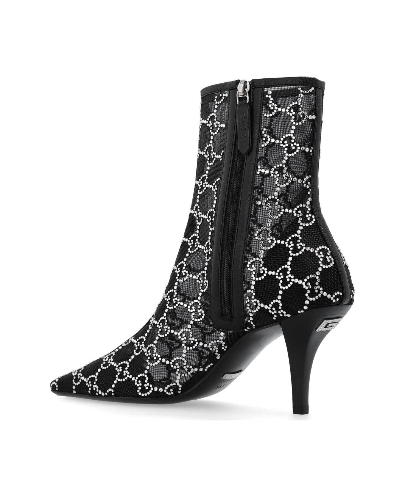 Gucci GG Crystal Mid Heel Boots - 3