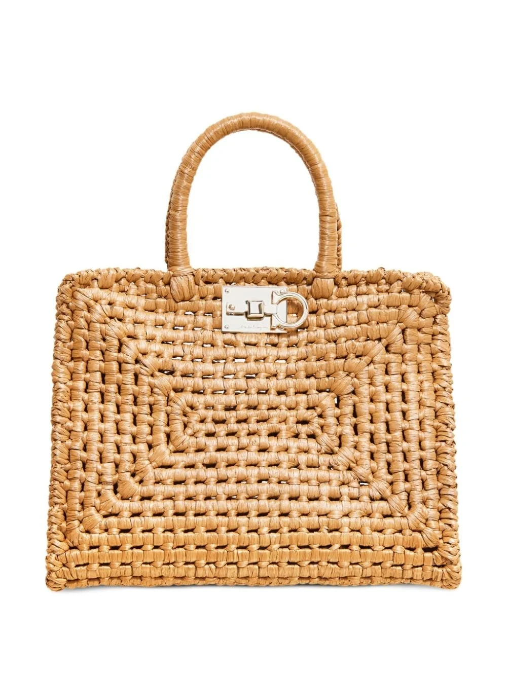 Studio Box raffia tote bag - 1