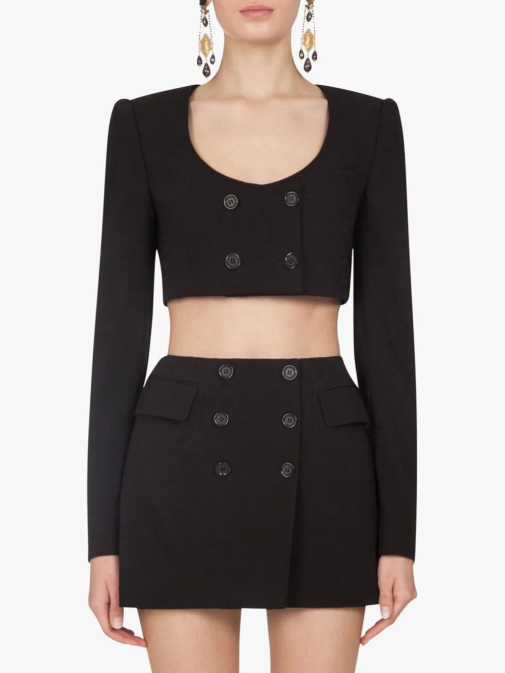 cropped double-breasted jacket - 3