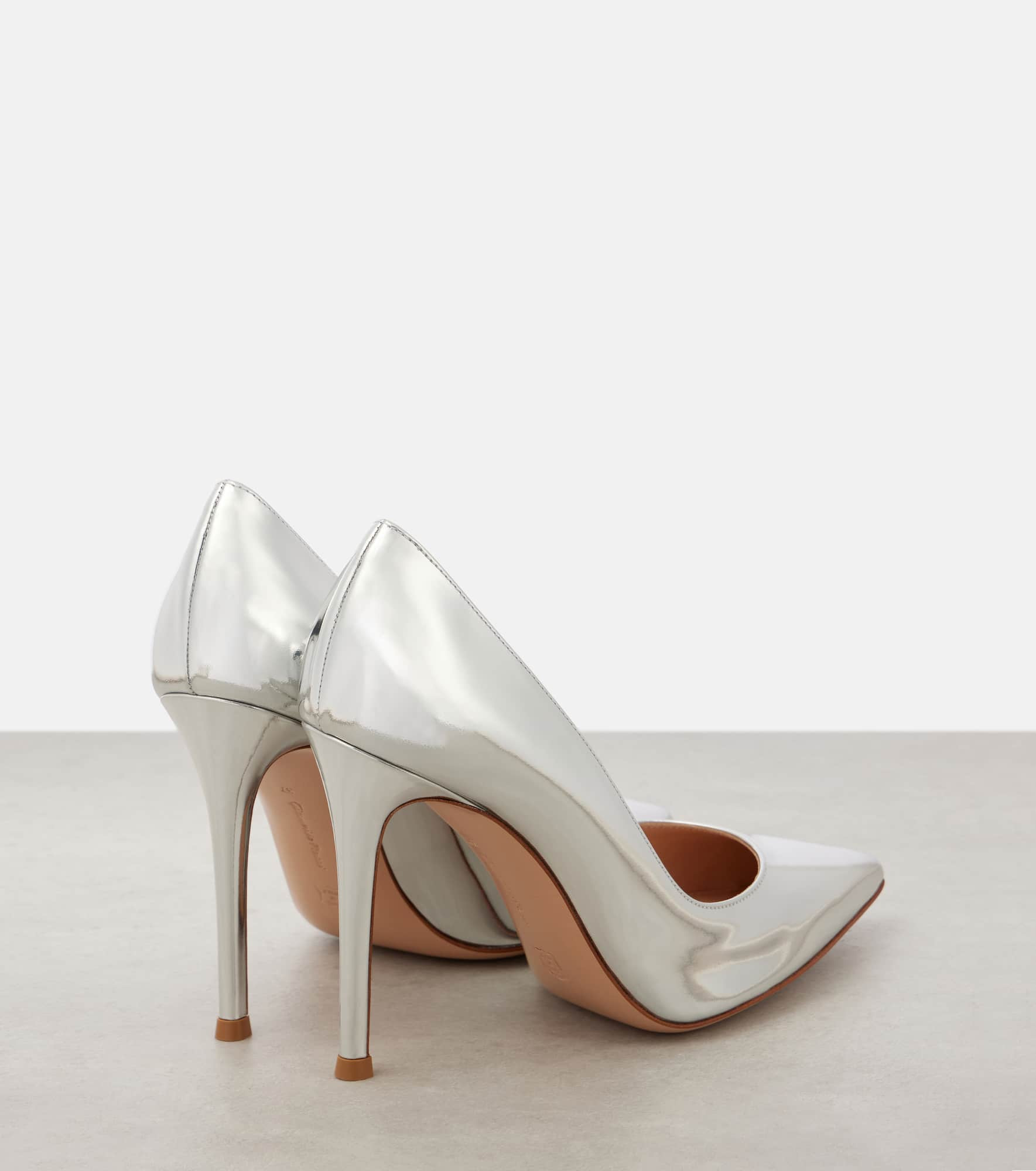 Gianvito 105 metallic leather pumps - 3