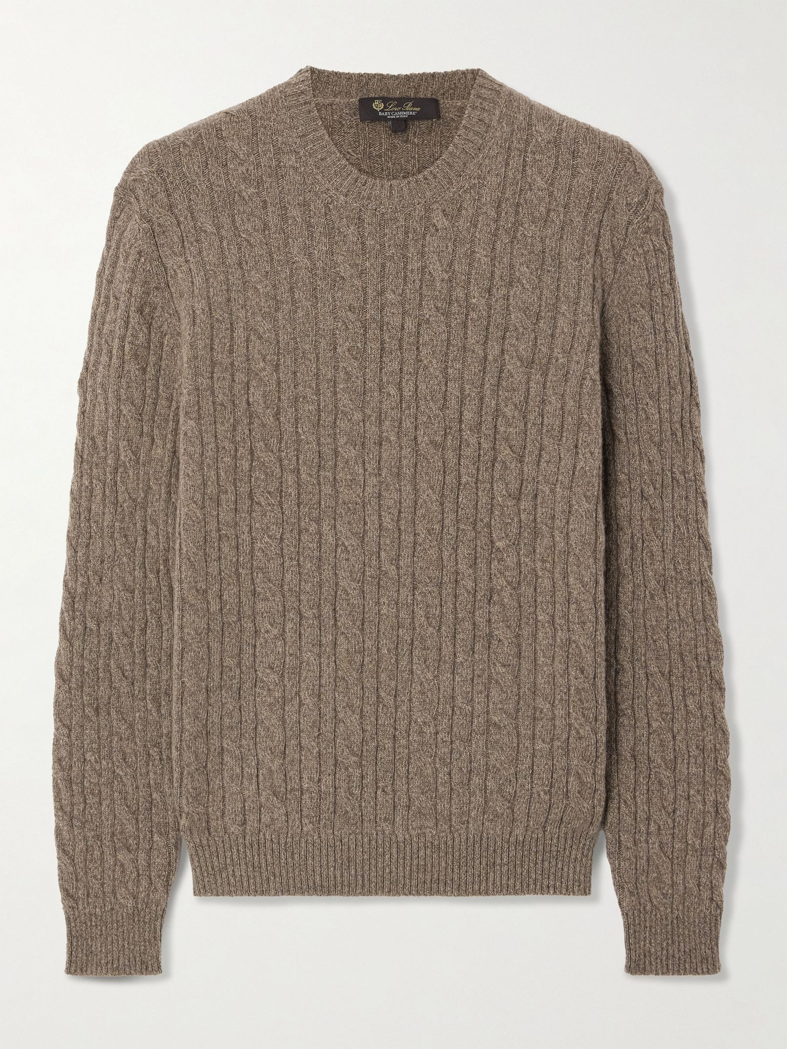Cable-knit cashmere sweater Brown - 1