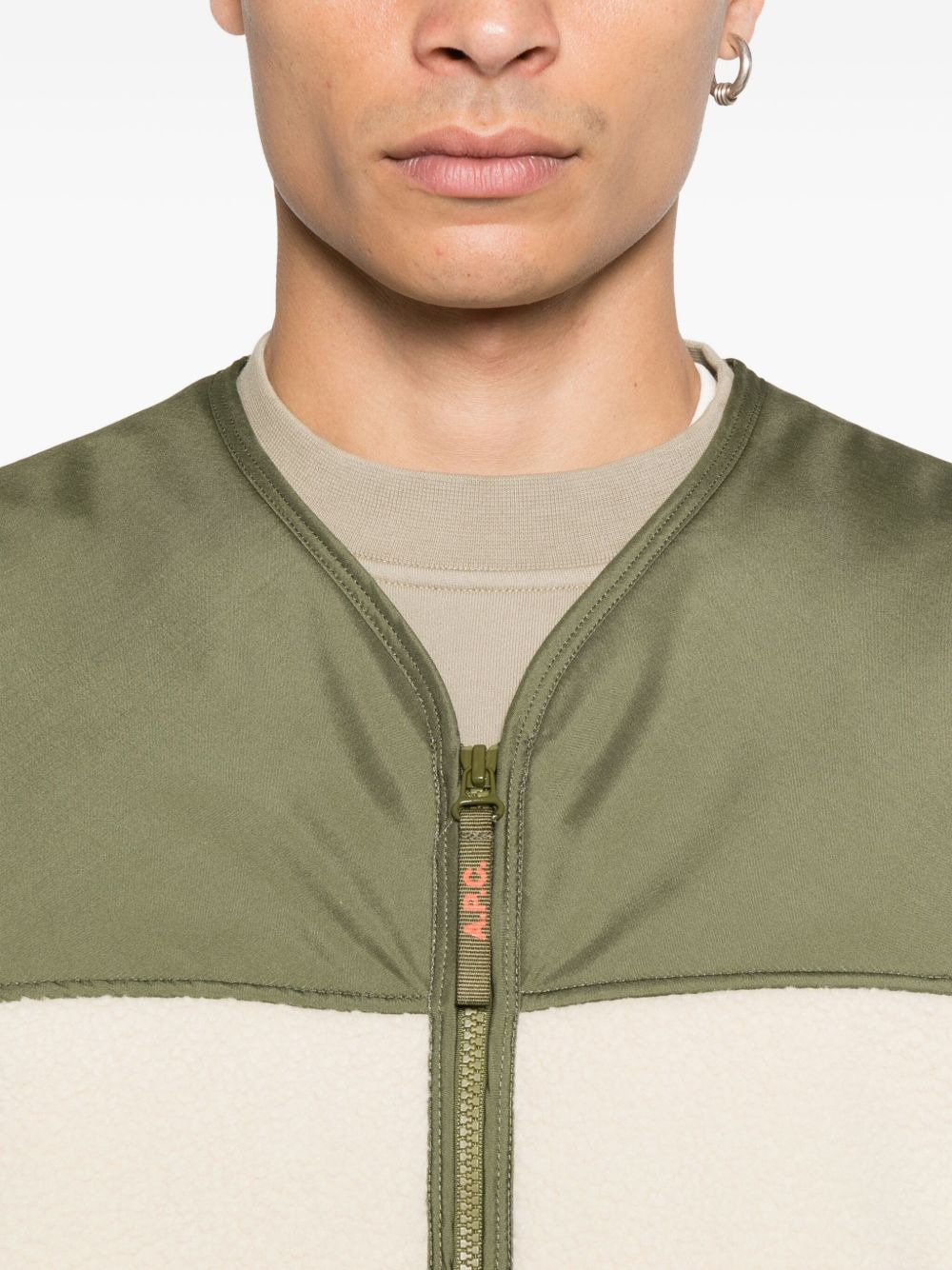 fleece-paneled zip-up vest - 5
