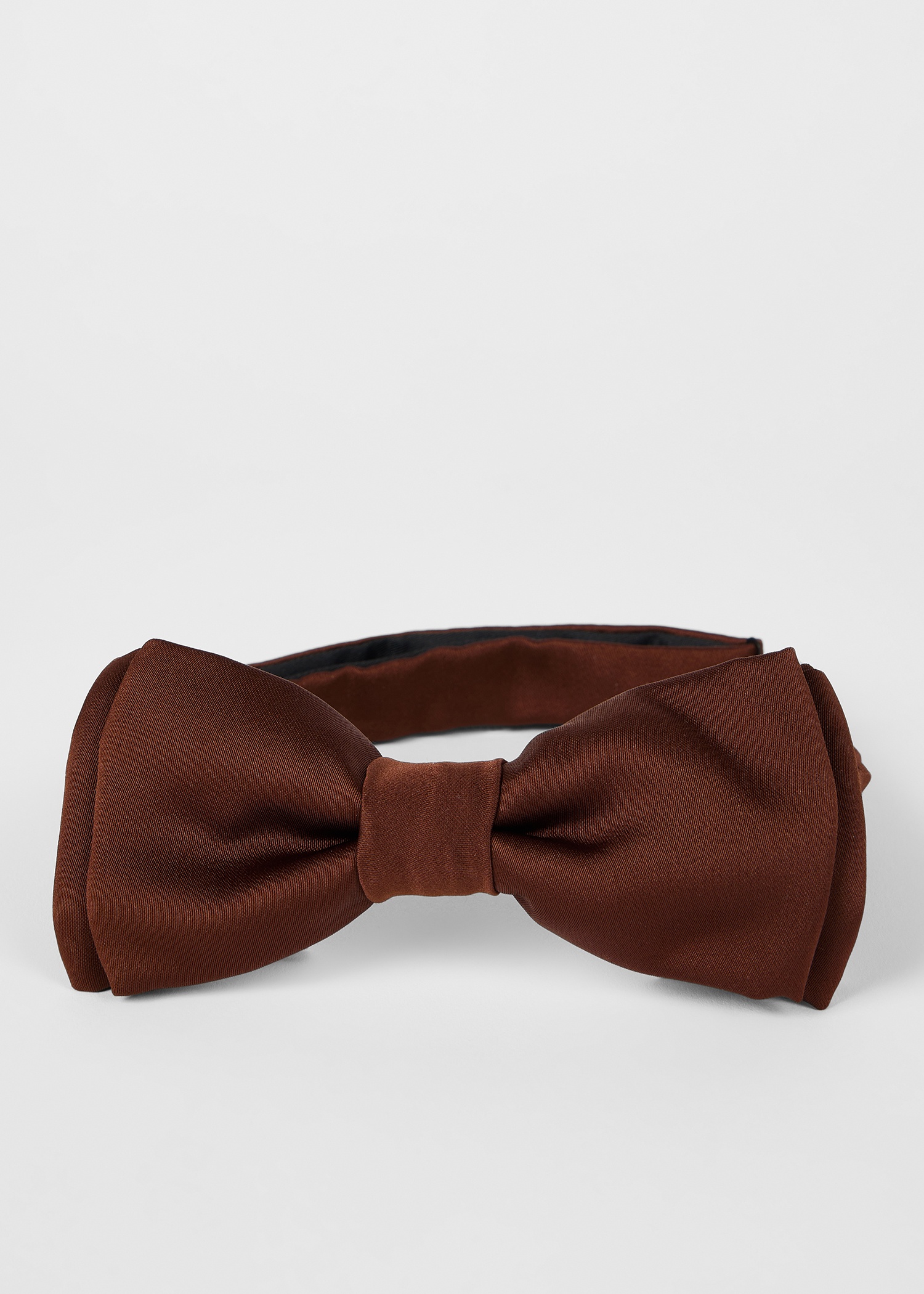 Chocolate Brown Pre-Tied Satin Bow Tie - 2