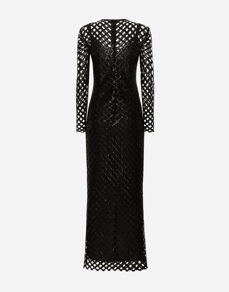 Dolce & Gabbana Long sequined mesh dress outlook
