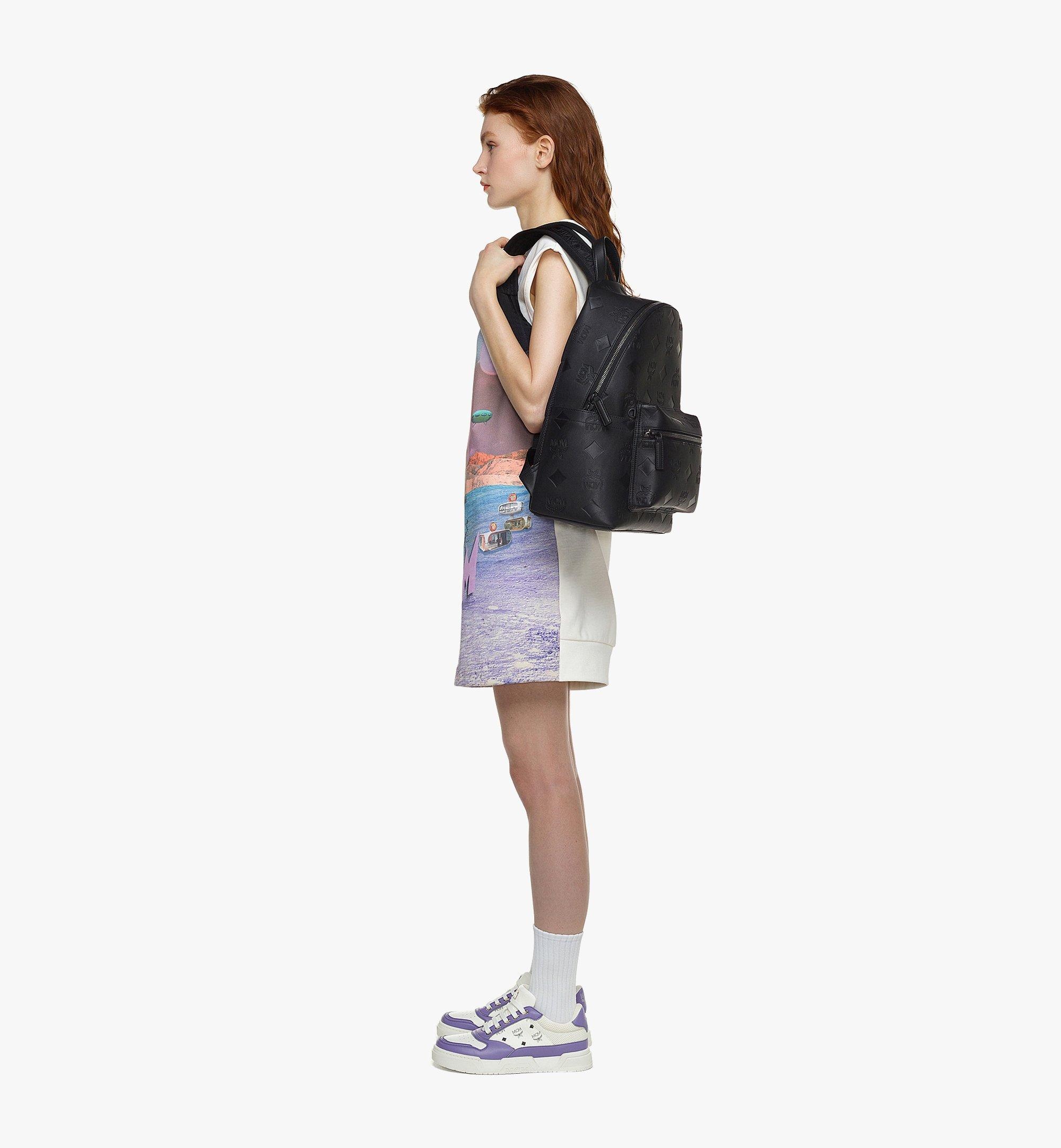 Mcm Brandenburg Backpack in Cubic Jacquard Nylon Black Eco Nylon