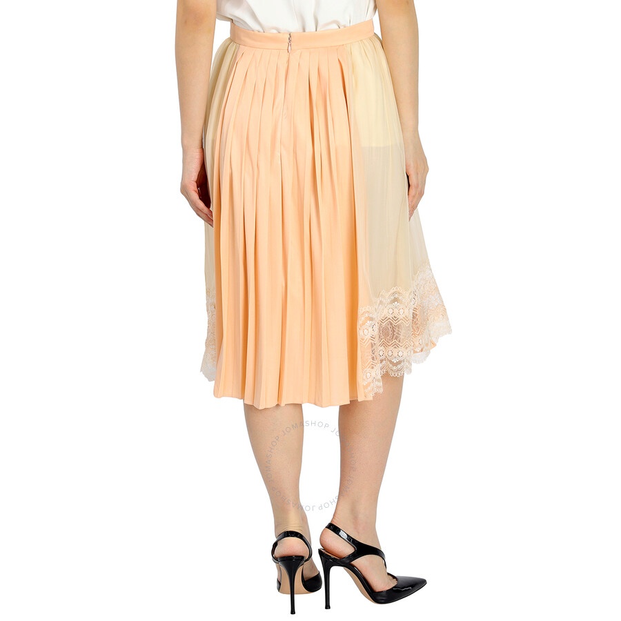 Burberry Ladies Lace Detail Silk Soft Peach Skirt - 3