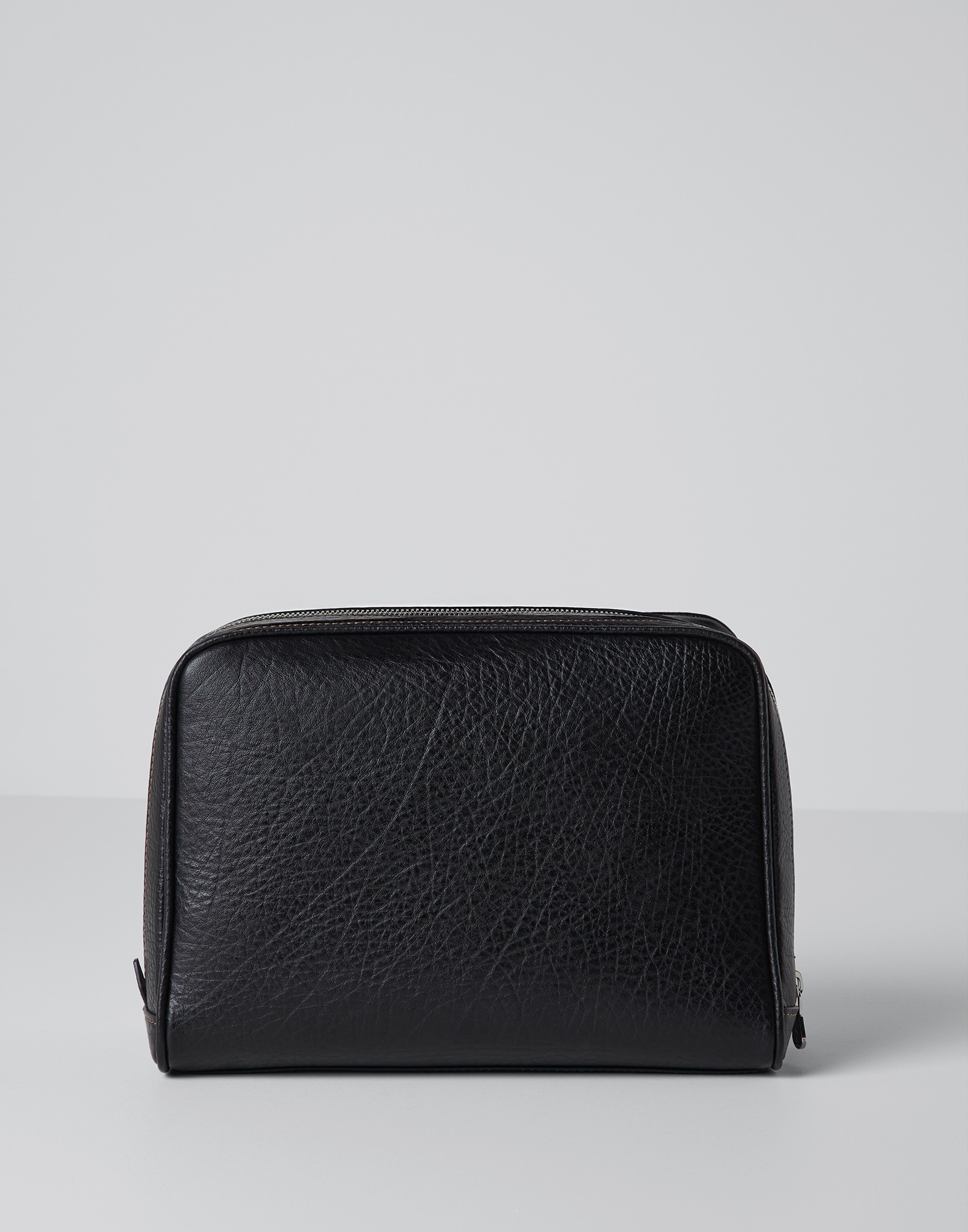 Grained calfskin beauty case with double zipper - 2