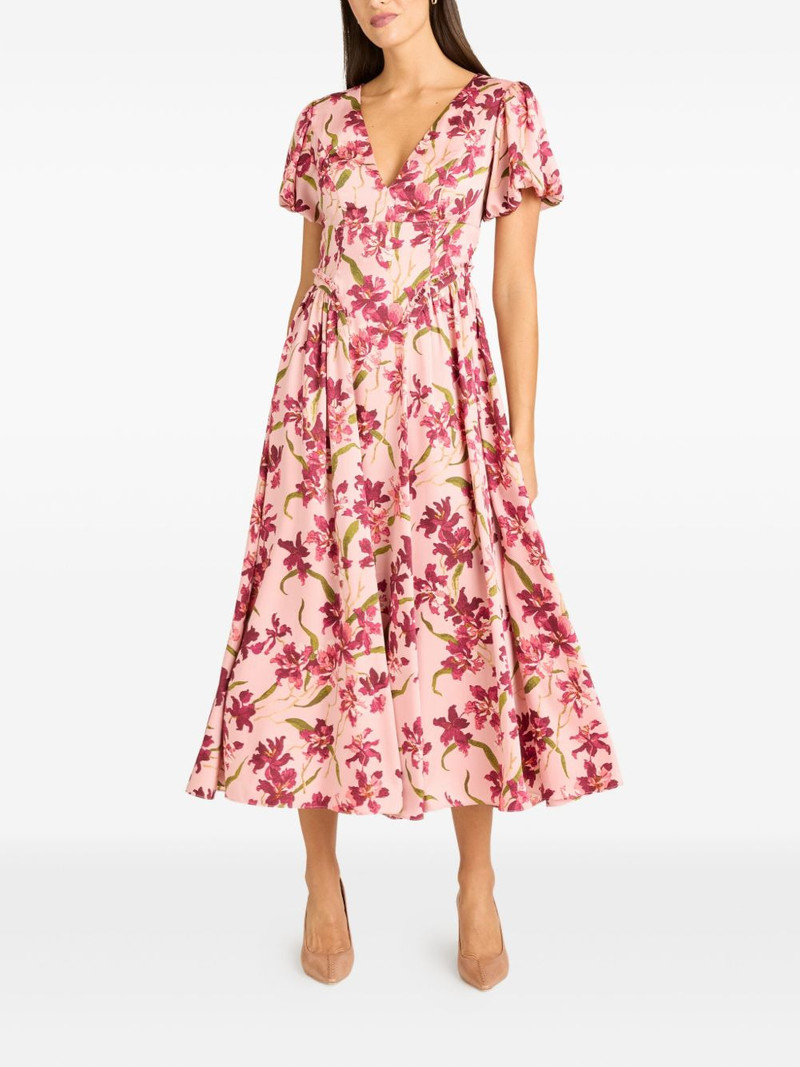 Cinq à Sept puff-sleeve floral-print dress outlook