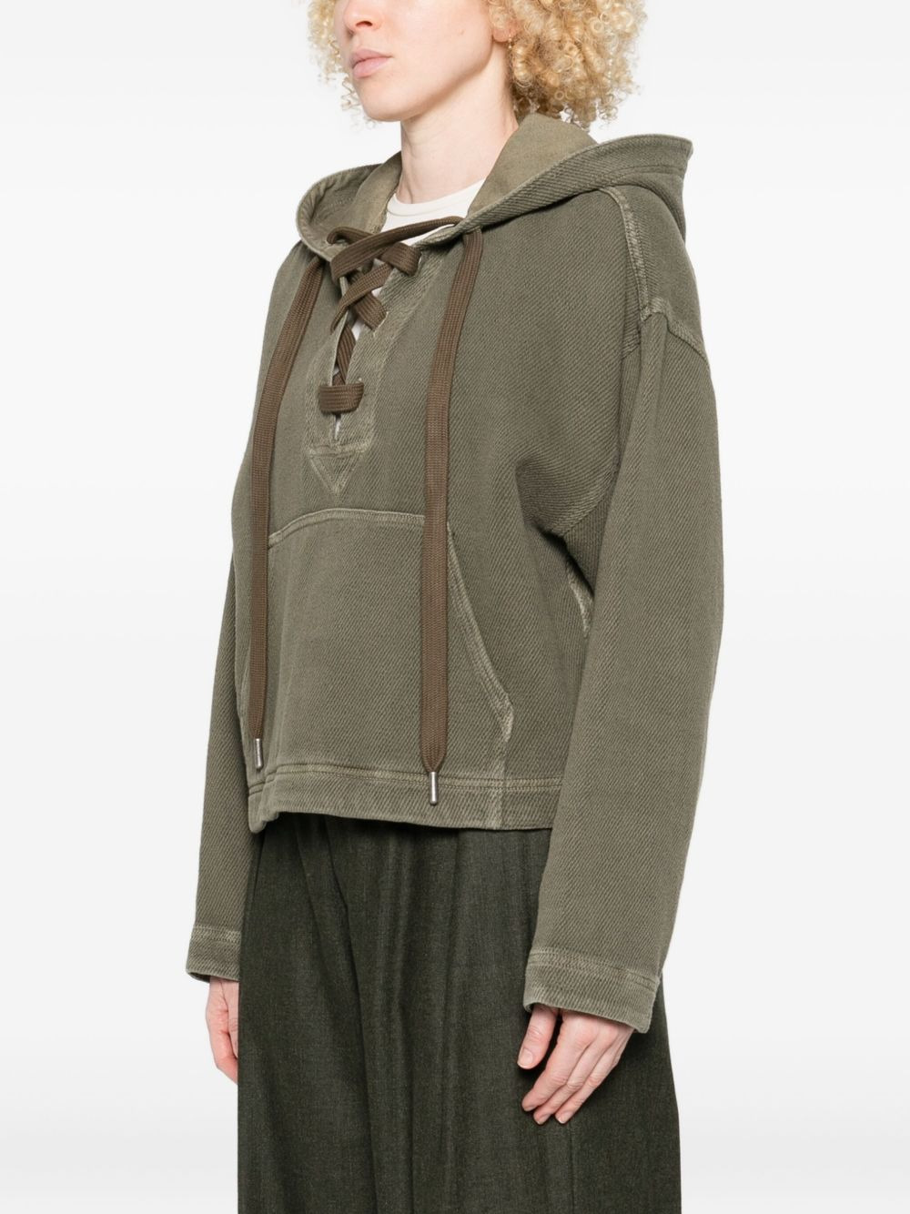lace-up hoodie - 3