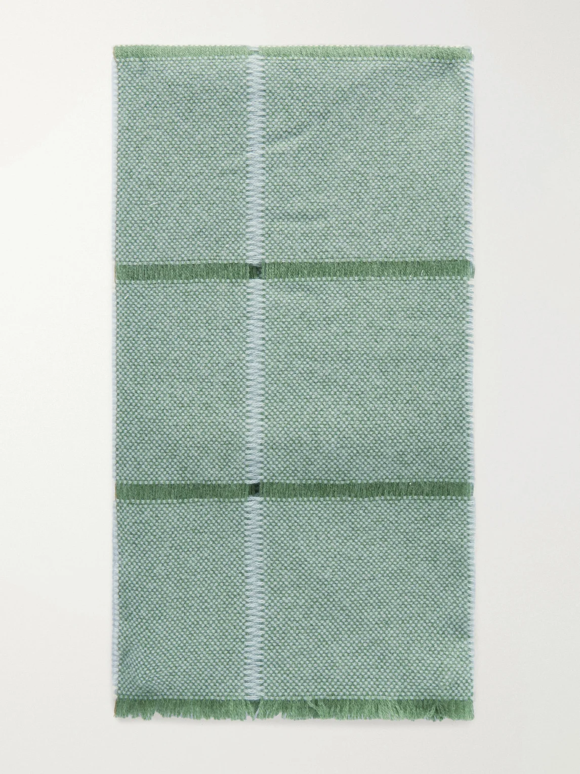 Fringed Striped Cashmere Scarf - 1