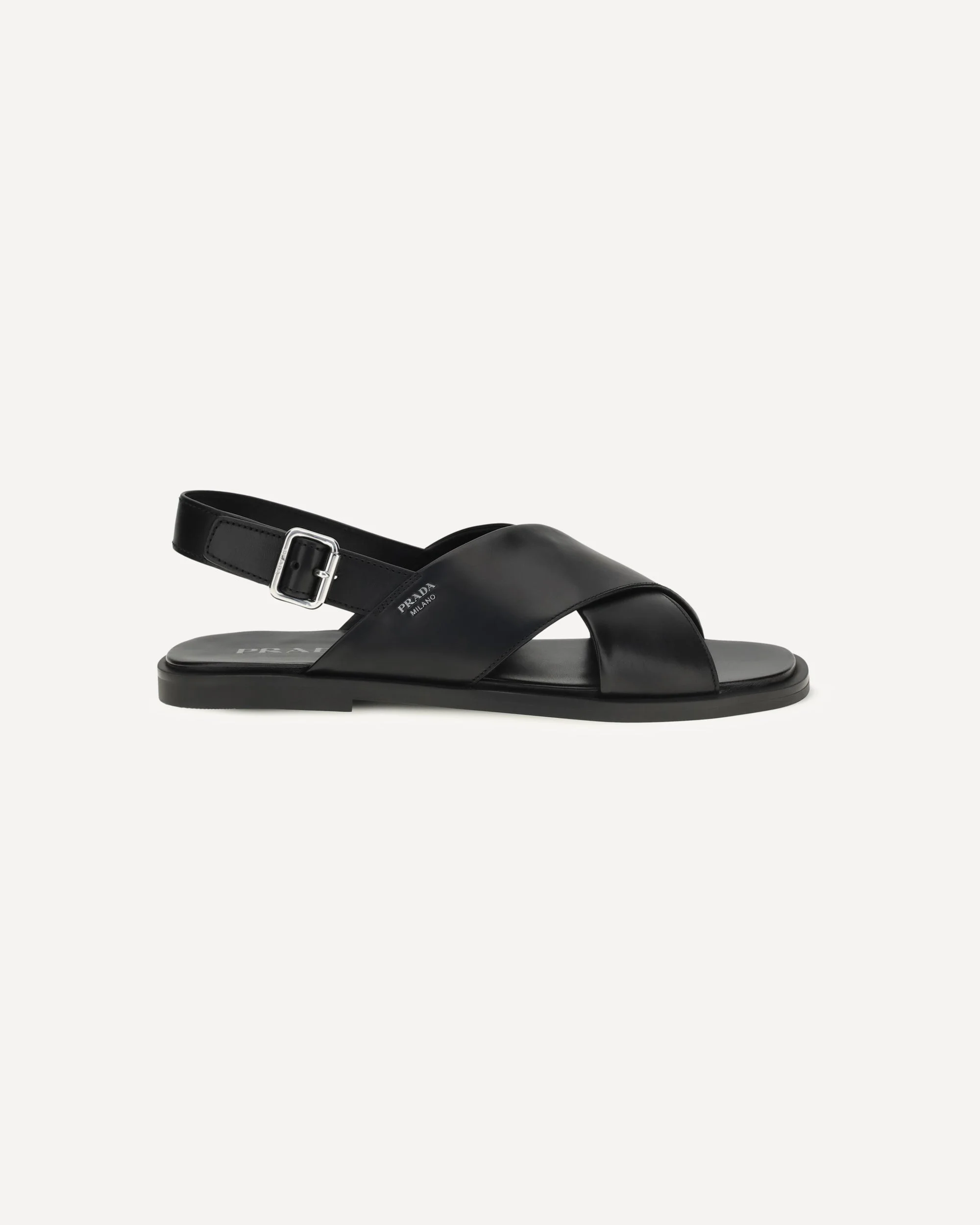 Saffiano Criss-Cross Sandals - 1