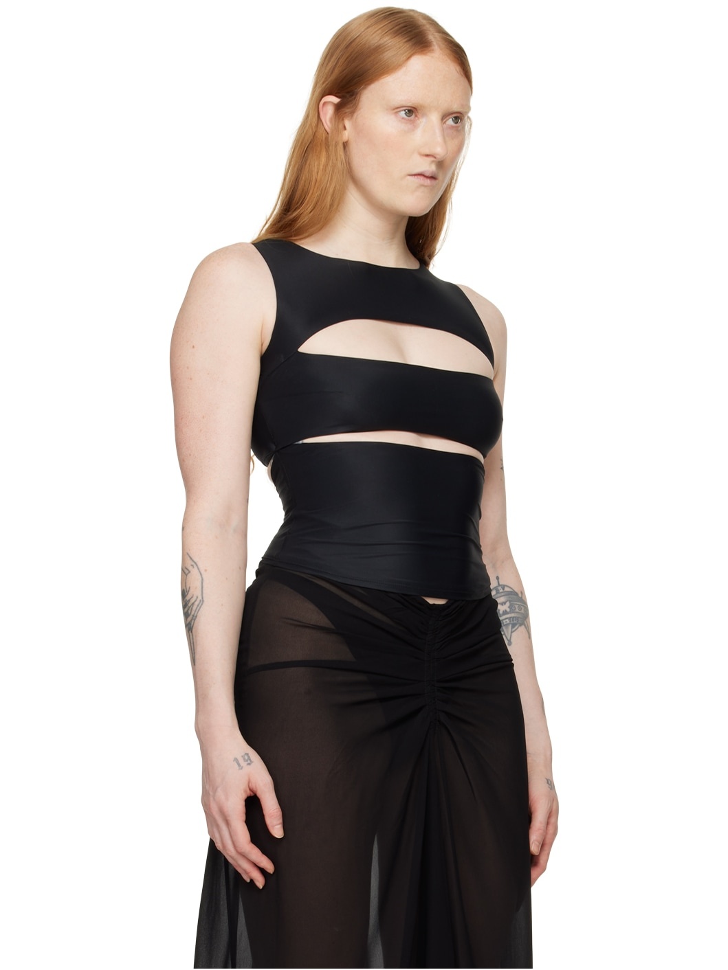 Black Elena Tank Top - 2