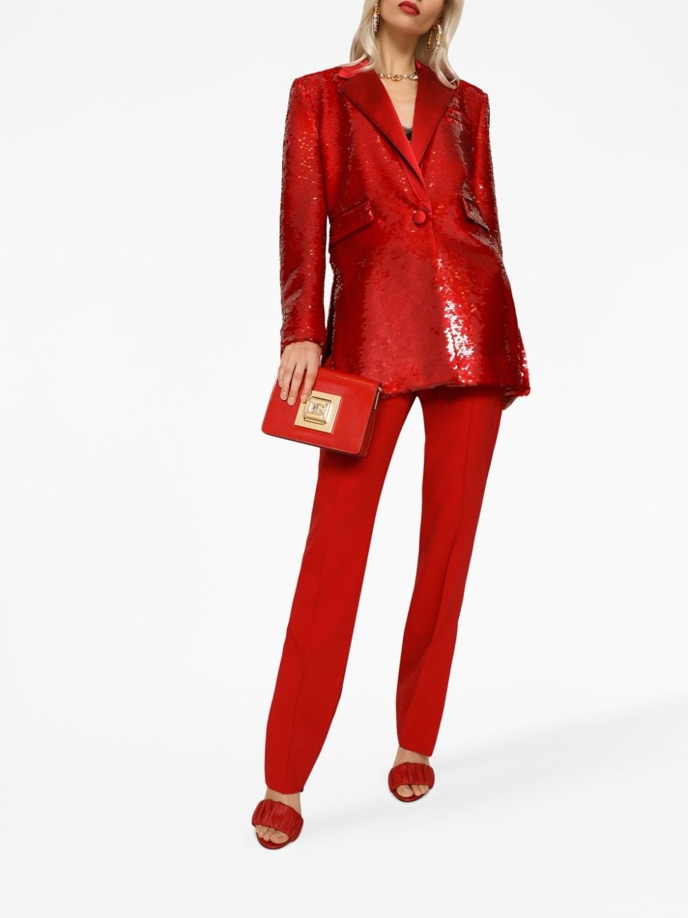 sequin-embellished button-up blazer - 2