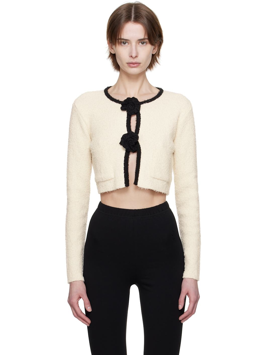 Off-White Crochet Knit Cardigan - 1
