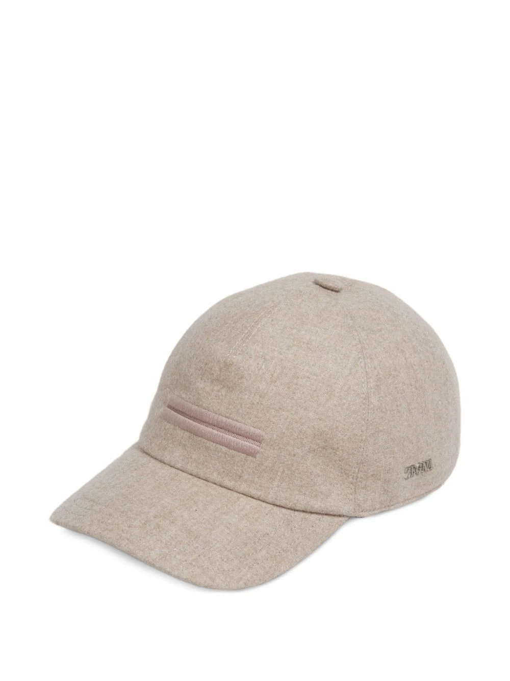 logo-plaque cashmere baseball cap - 1