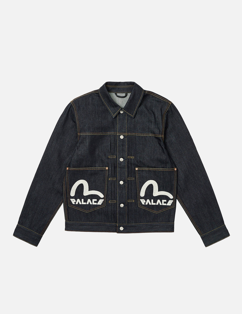 PALACE EVISU Logo Embroidery and Dice Daicock Print Regular Fit Denim Jacket 1