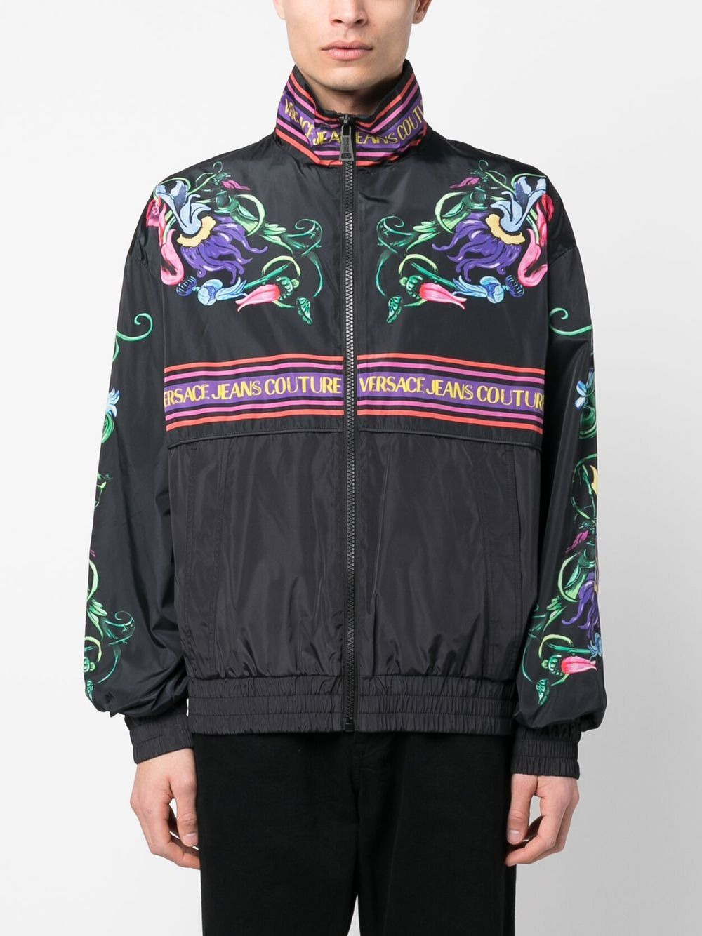 floral graphic print jacket - 3